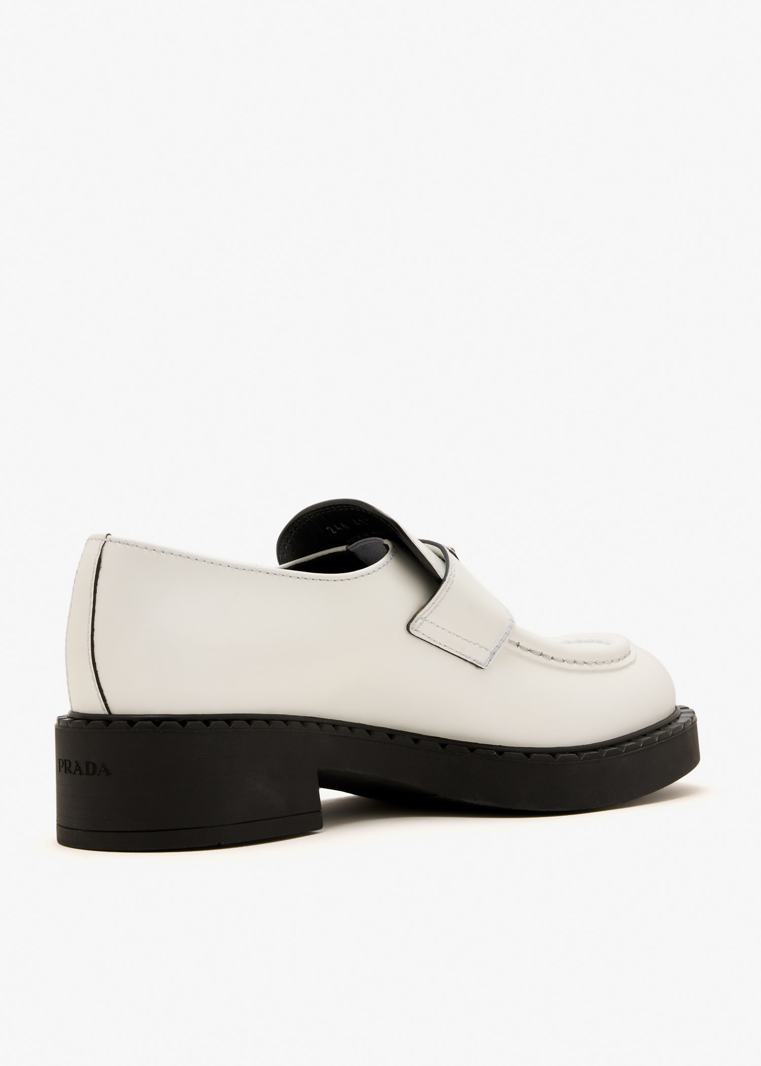Prada Chocolate brushed leather loafers for Women - White in UAE