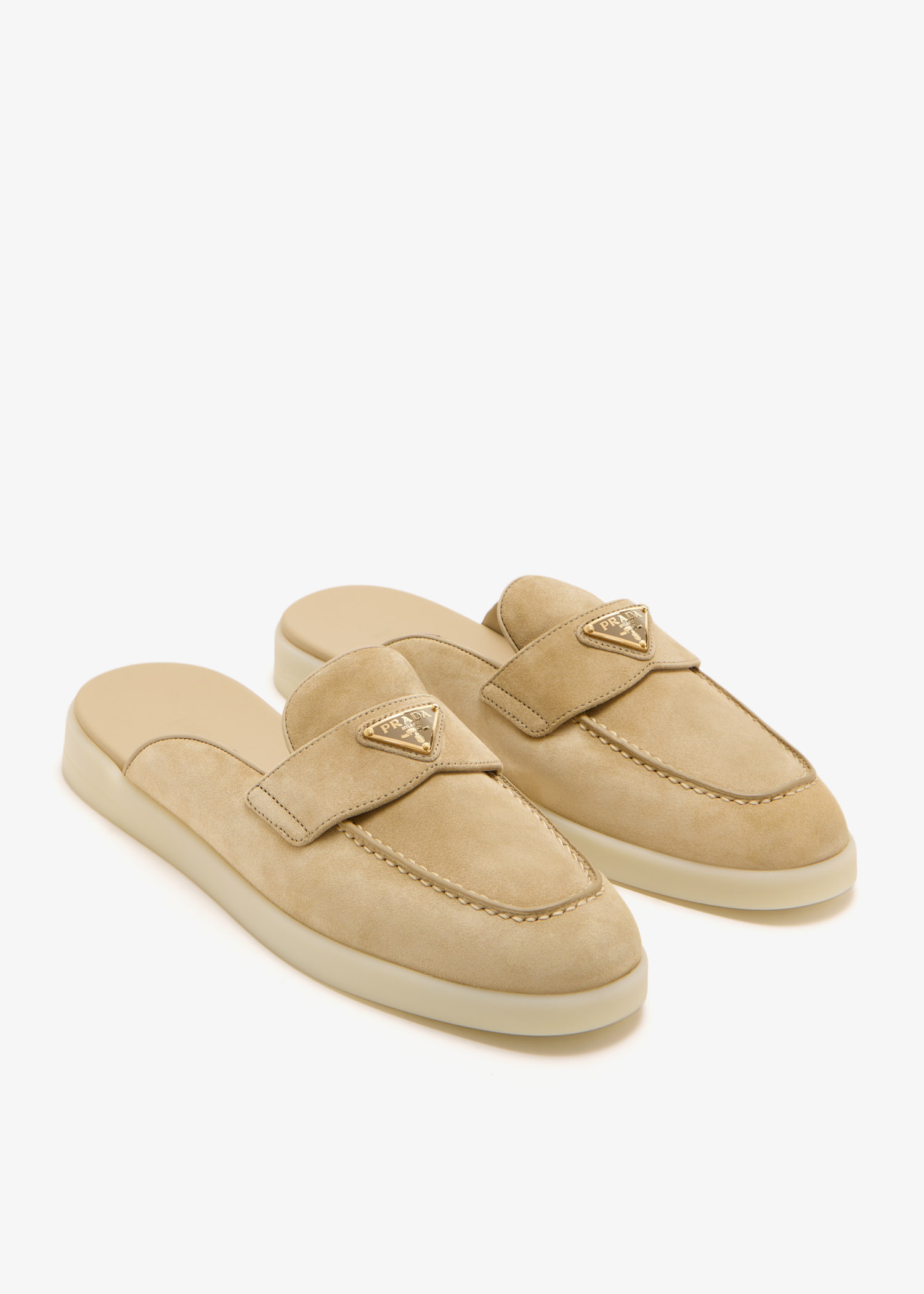 Prada Suede mules for Women - Beige in UAE | Level Shoes