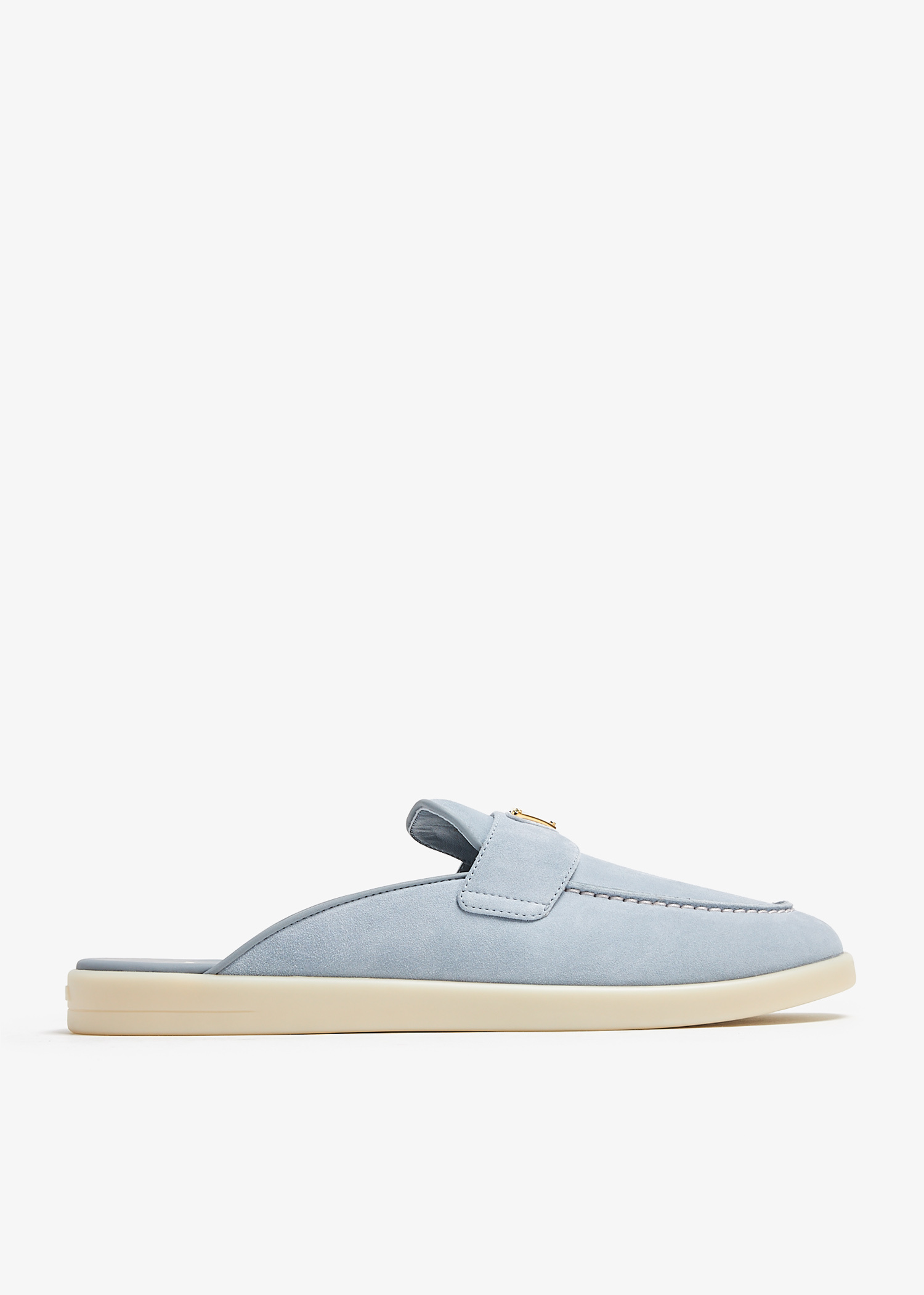 PRADA スタイリッシュ ロゴ Suede Sabots 0400022194362_BEIGEKHAKI?wid=