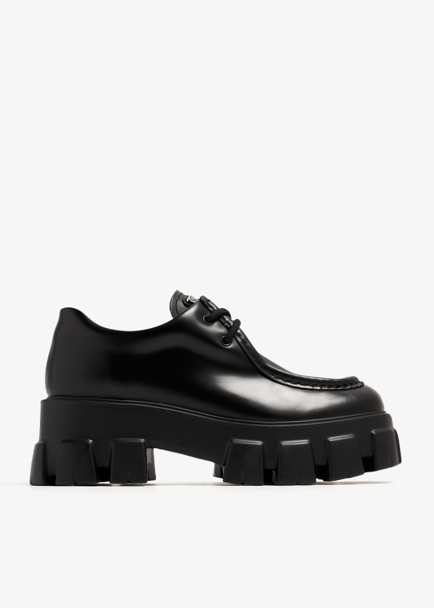Prada Monolith brushed leather lace-up shoes for Women