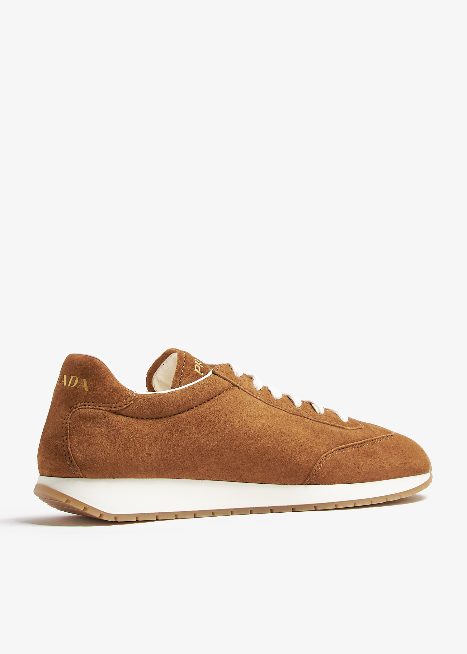 小さな王国エルトリア p706p5g Prada Rank suede sneakers for Women - Brown in UAE | Level Shoes