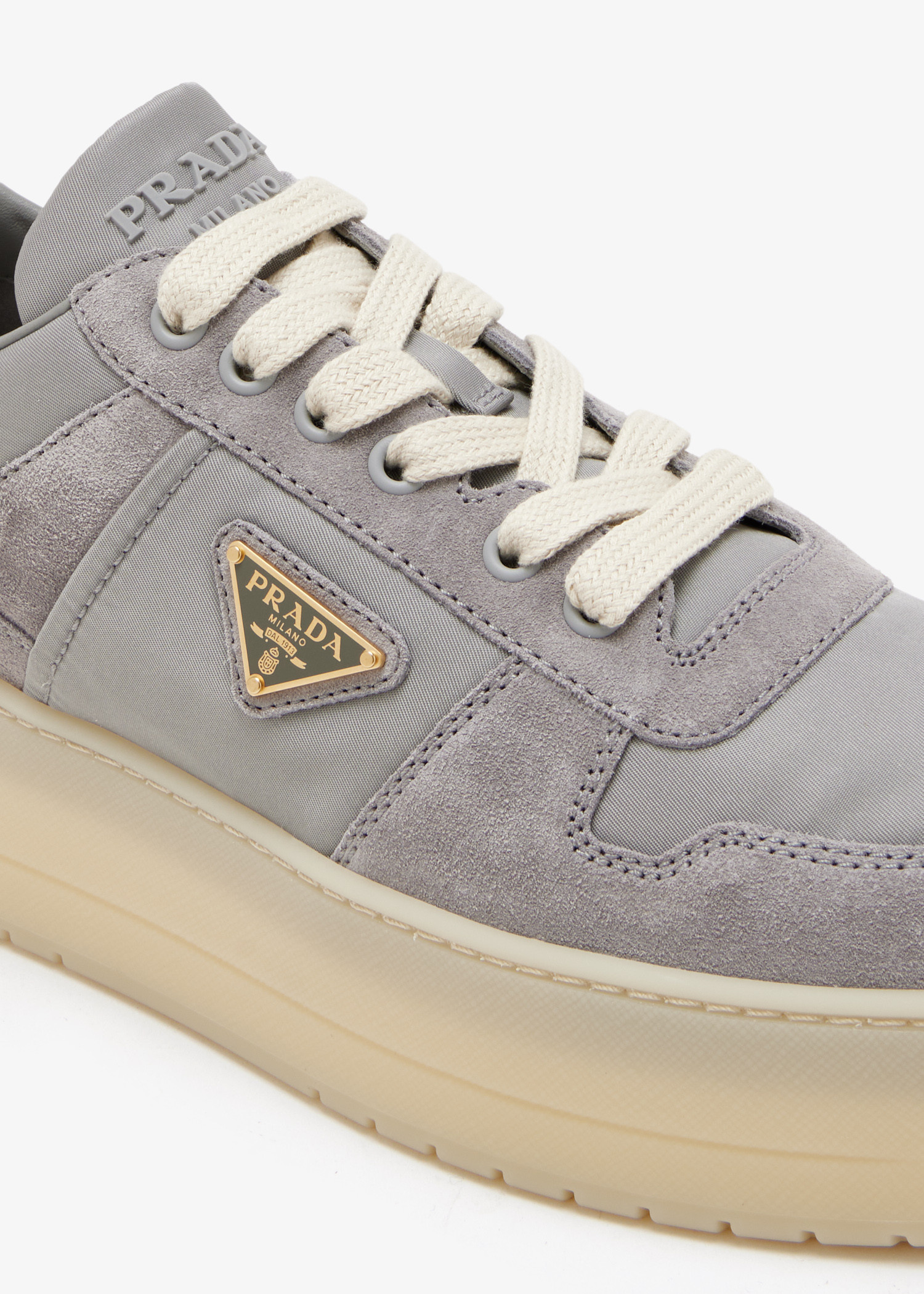 Prada Downtown Bold sneakers for Women - Grey in UAE | Level Shoes