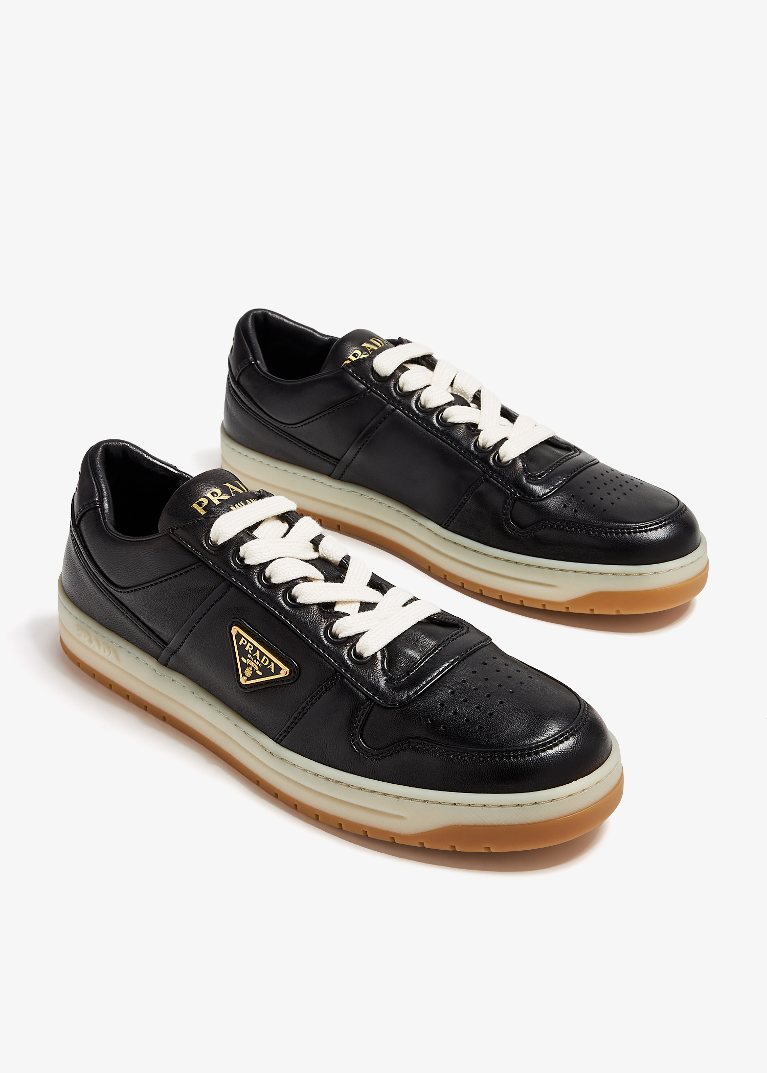 Prada Downtown nappa leather sneakers for Women - Black in UAE