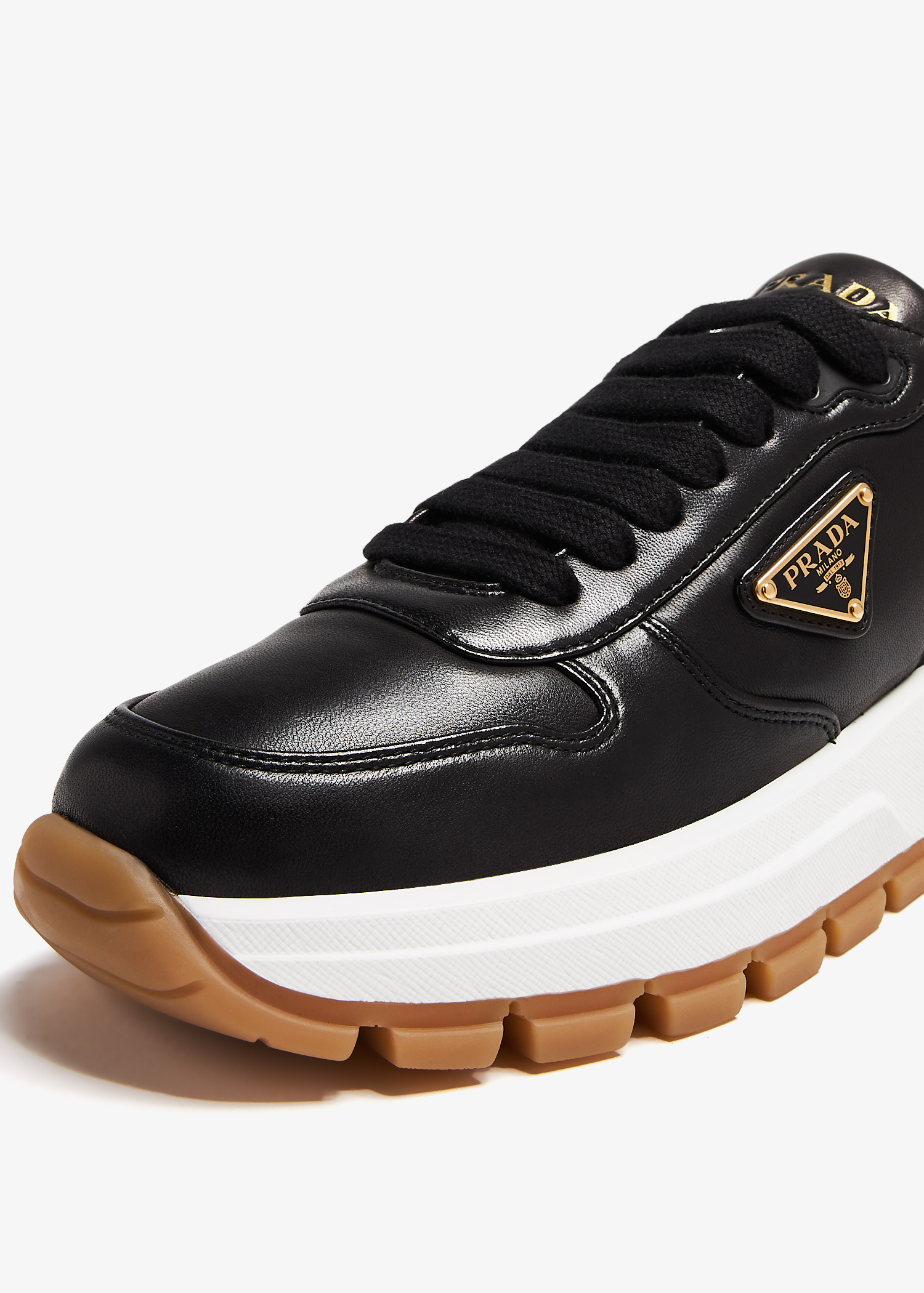 Prada Leather sneakers for Women - Black in Qatar | Level Shoes