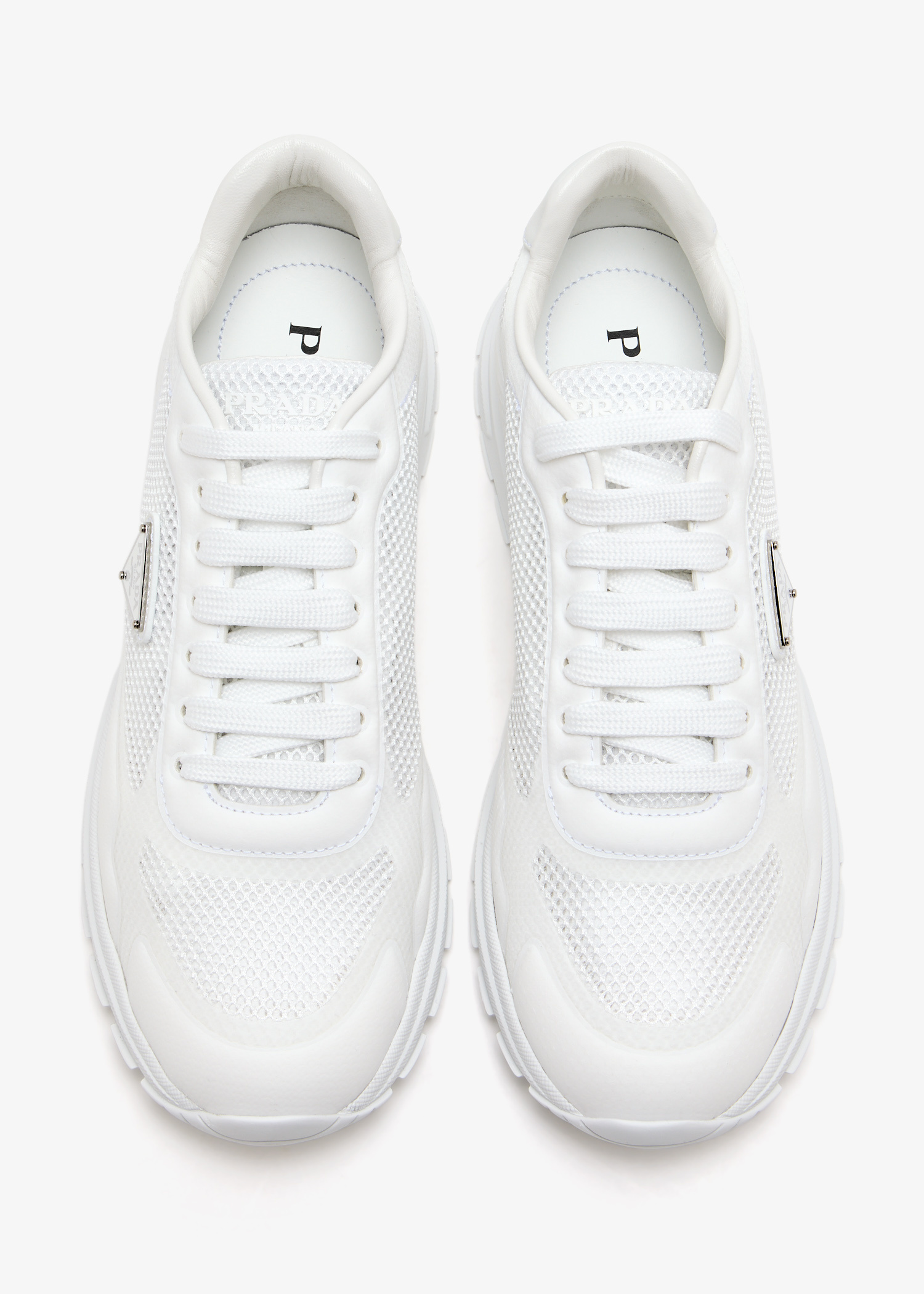 スニーカー PRADA White Mesh Prax 2.0 Sneakers White Prax 2.0 Re-nylon And Suede Sneakers | PRADA