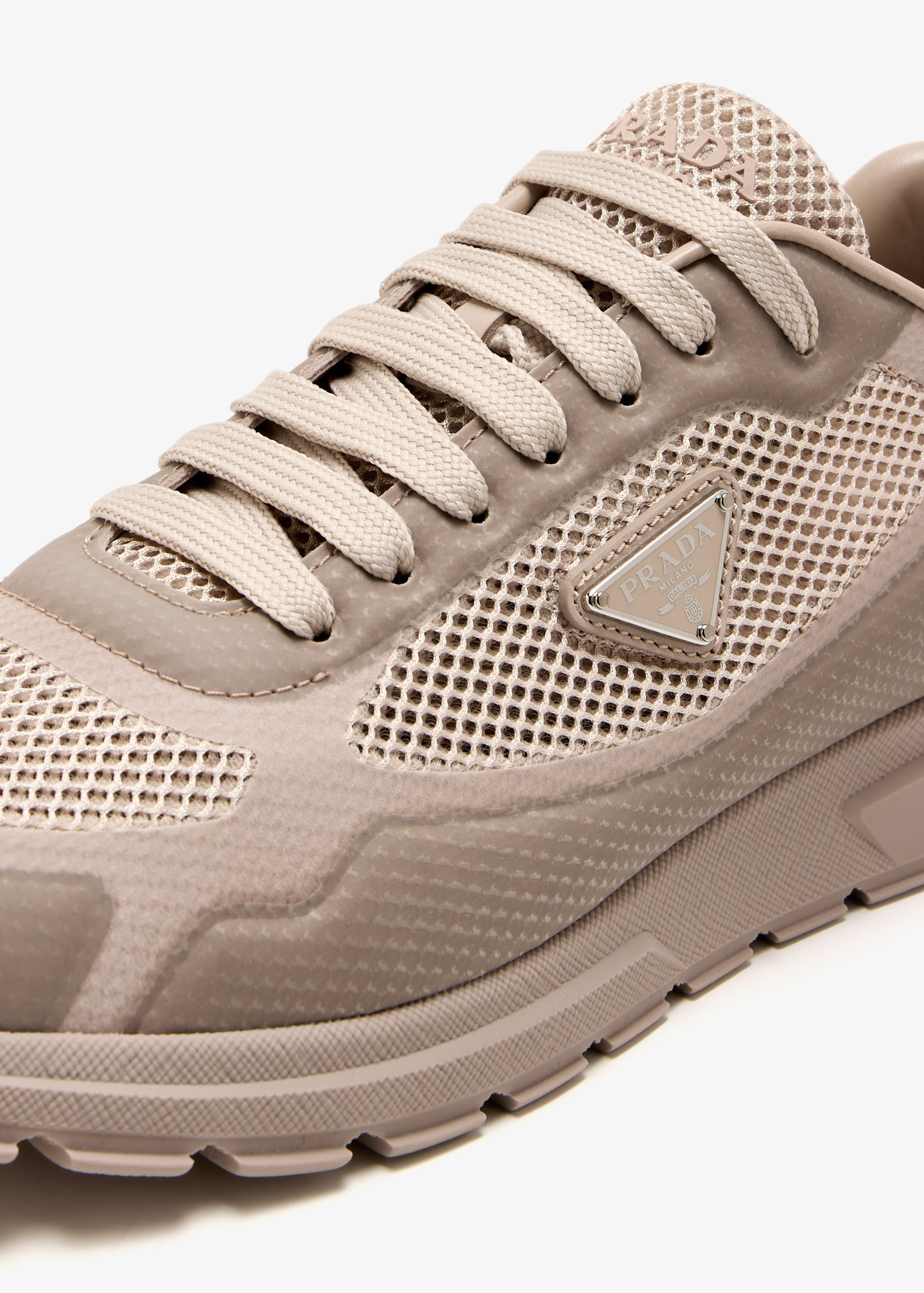 Prada Prax 2.0 fabric and mesh sneakers for Women - Beige in