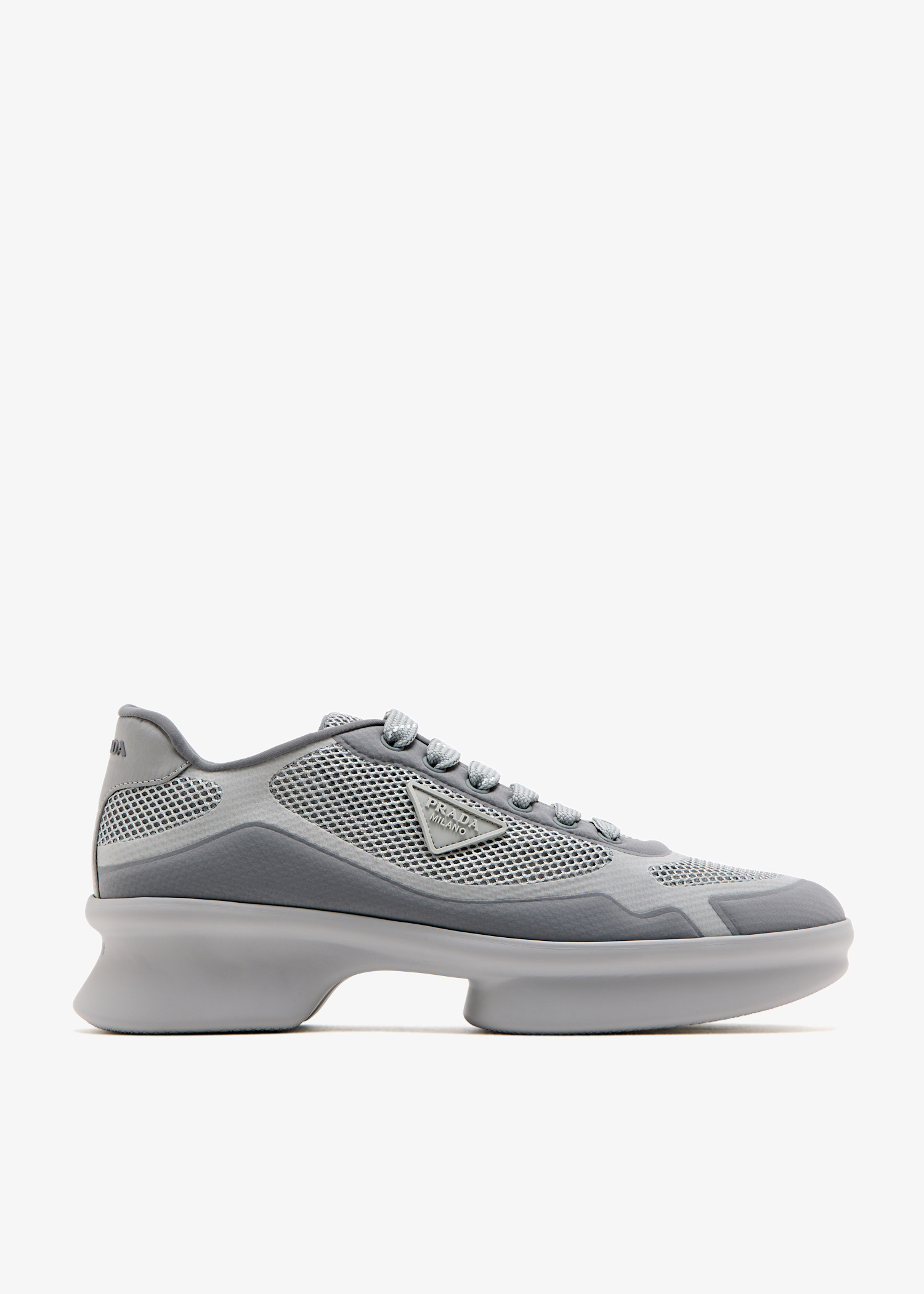 Prada Re-Nylon and mesh fabric sneakers for Women - Grey in