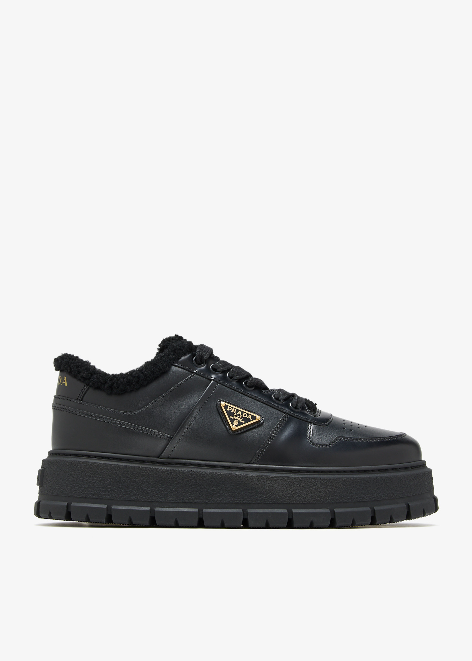 Prada Leather sneakers for Women - Black in Oman | Level Shoes
