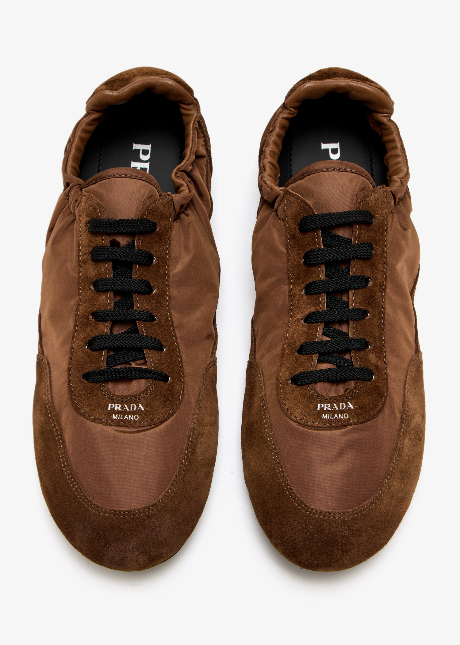 スニーカー Prada Brown Re-Nylon And Suede Collapse Sneakers Prada Brown Re-nylon And Suede Collapse Sneakers | italist