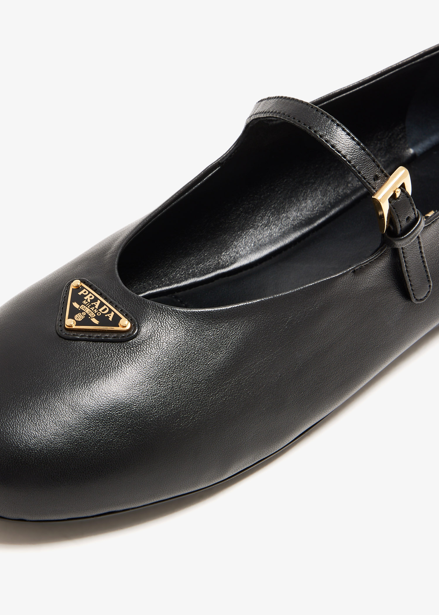 フラットシューズ PRADA Black Nappa Leather Ballerinas Prada Nappa leather ballerinas for Women - Black in UAE