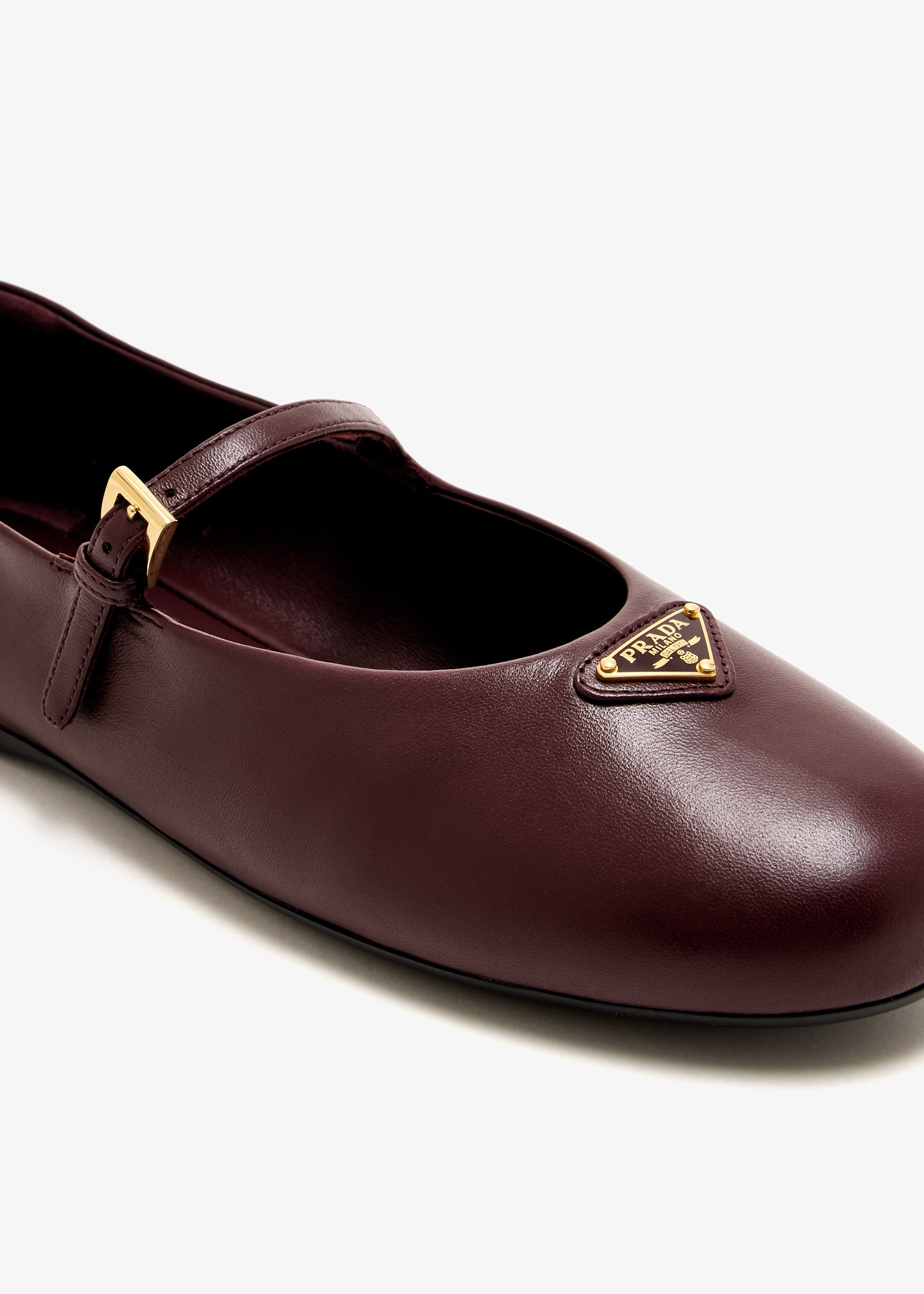 Prada Nappa leather ballerinas for Women - Burgundy in UAE Prada Nappa leather ballerinas for Women - Burgundy in UAE