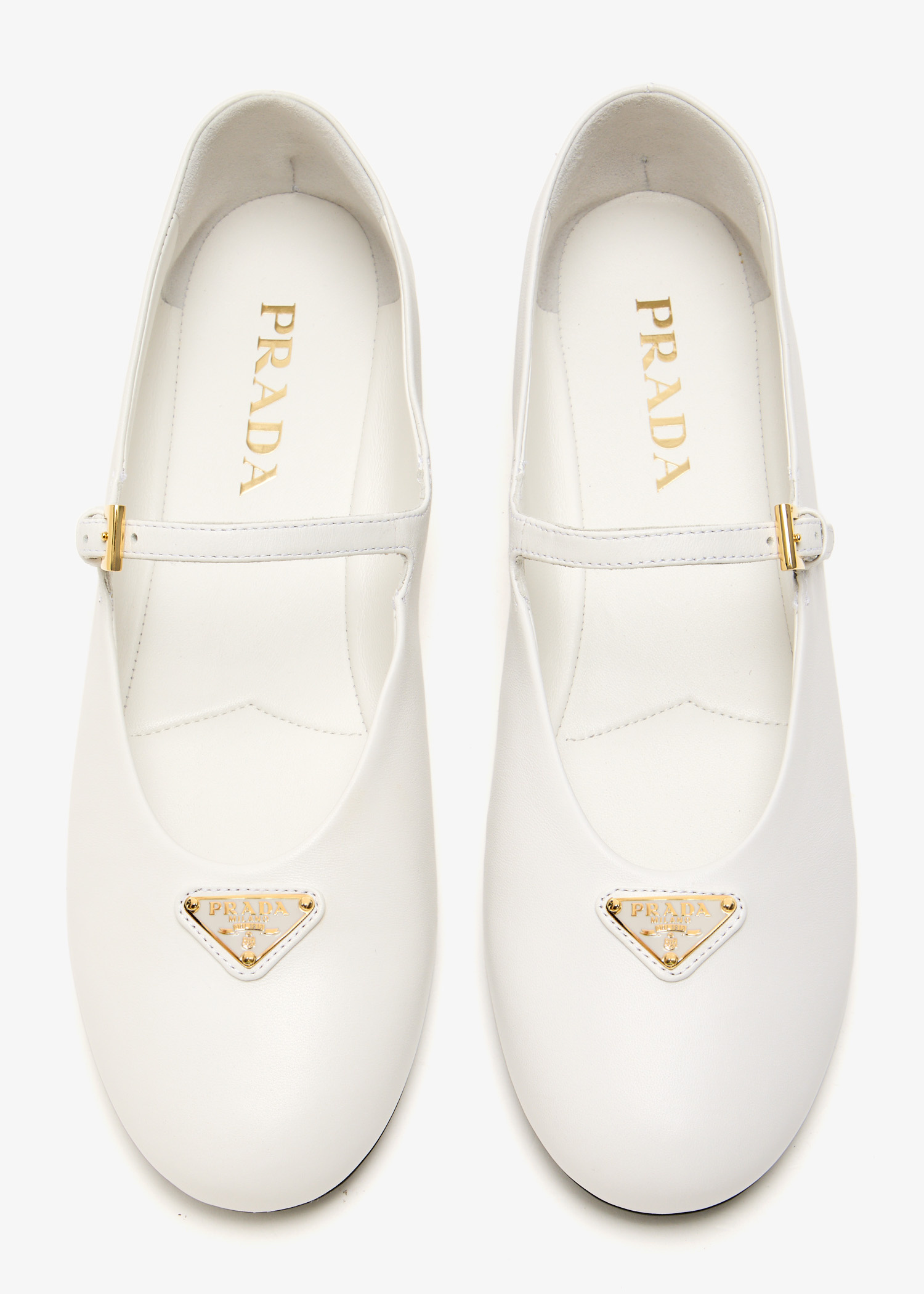Prada Nappa leather ballerinas for Women - White in UAE