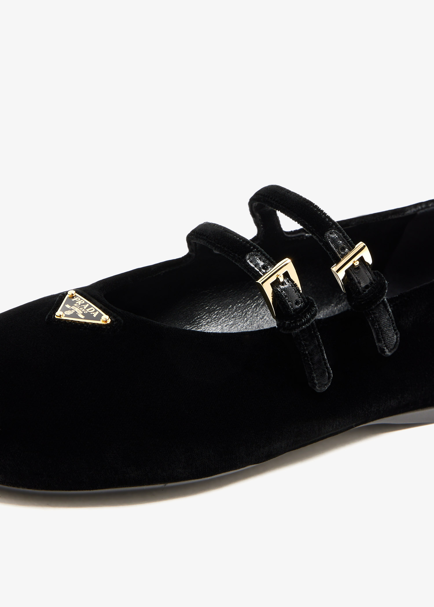【関税＆送料込み】Prada Velvet-Finish Ballerina Shoes Prada velvet-finish Ballerina Shoes | Black | FARFETCH
