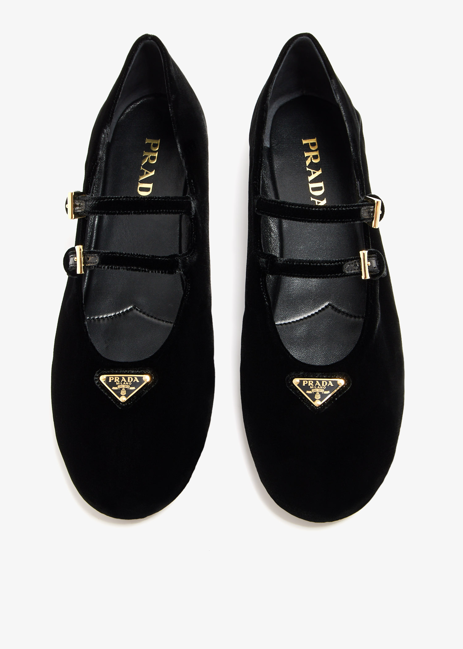 【関税&送料込み】Prada Ballerinas Shoes Prada Velvet ballerinas for Women - Black in Qatar | Level Shoes