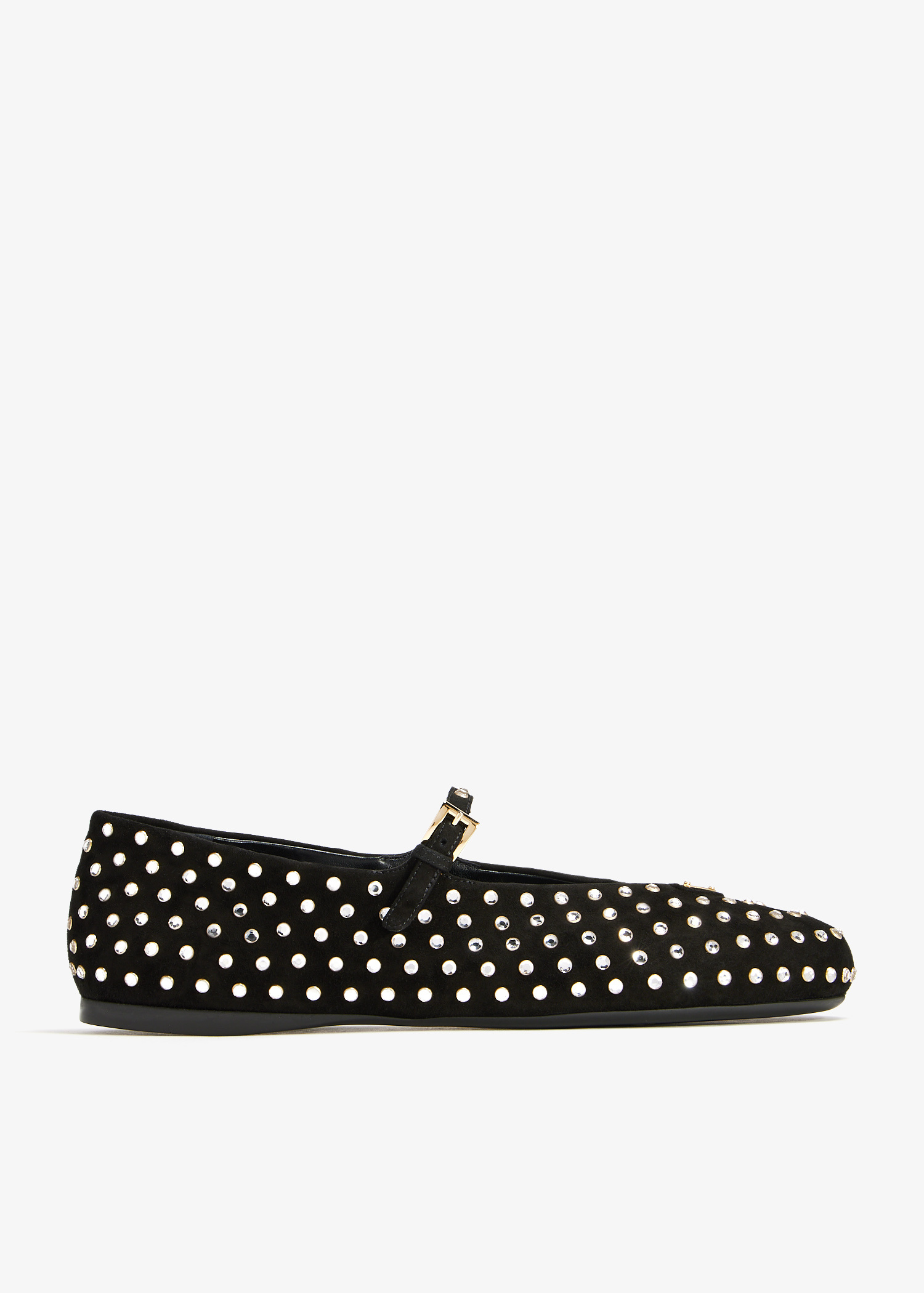 Prada Crystal suede ballerinas for Women - Black in UAE