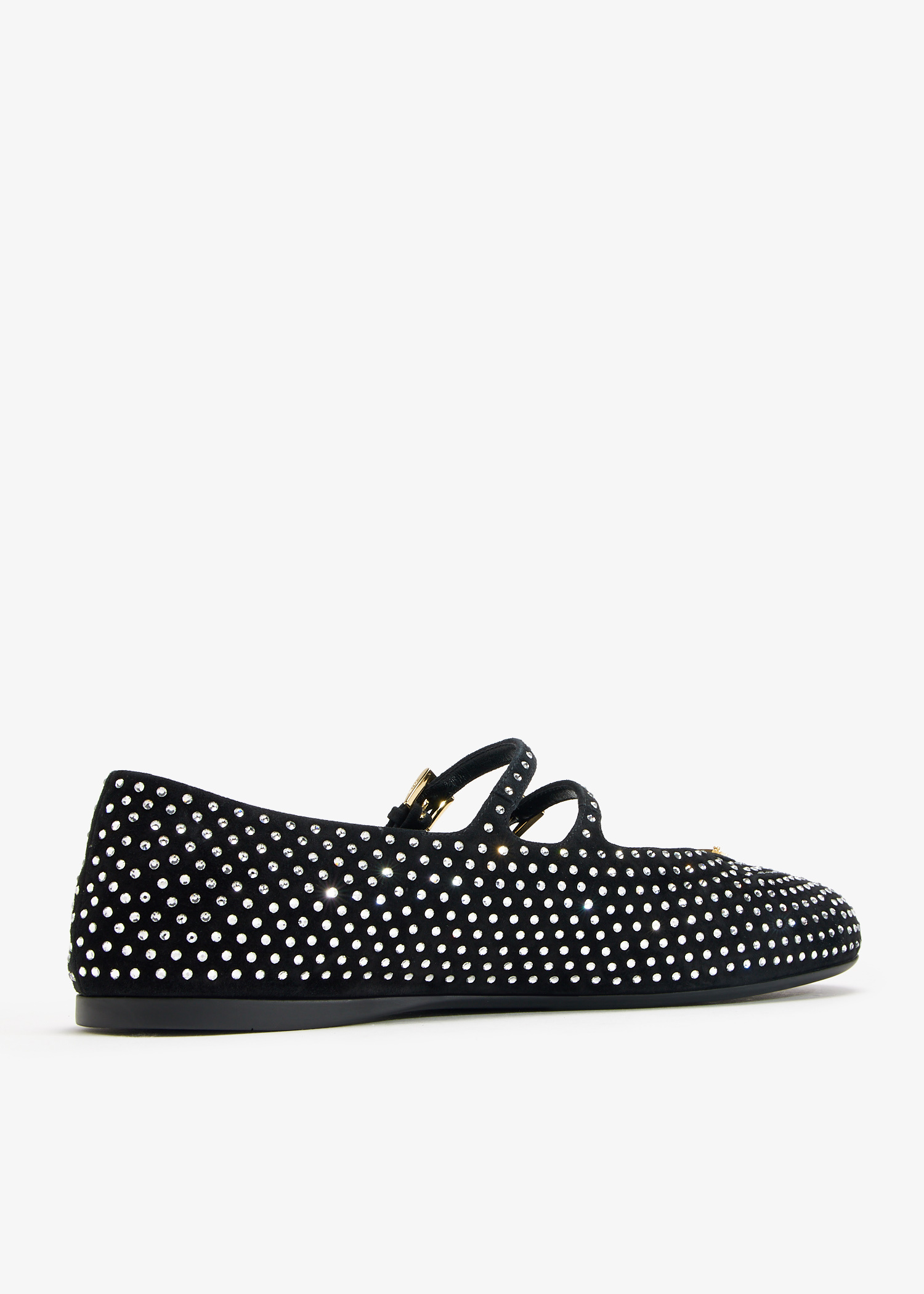 Prada Crystal suede ballerinas for Women - Black in UAE