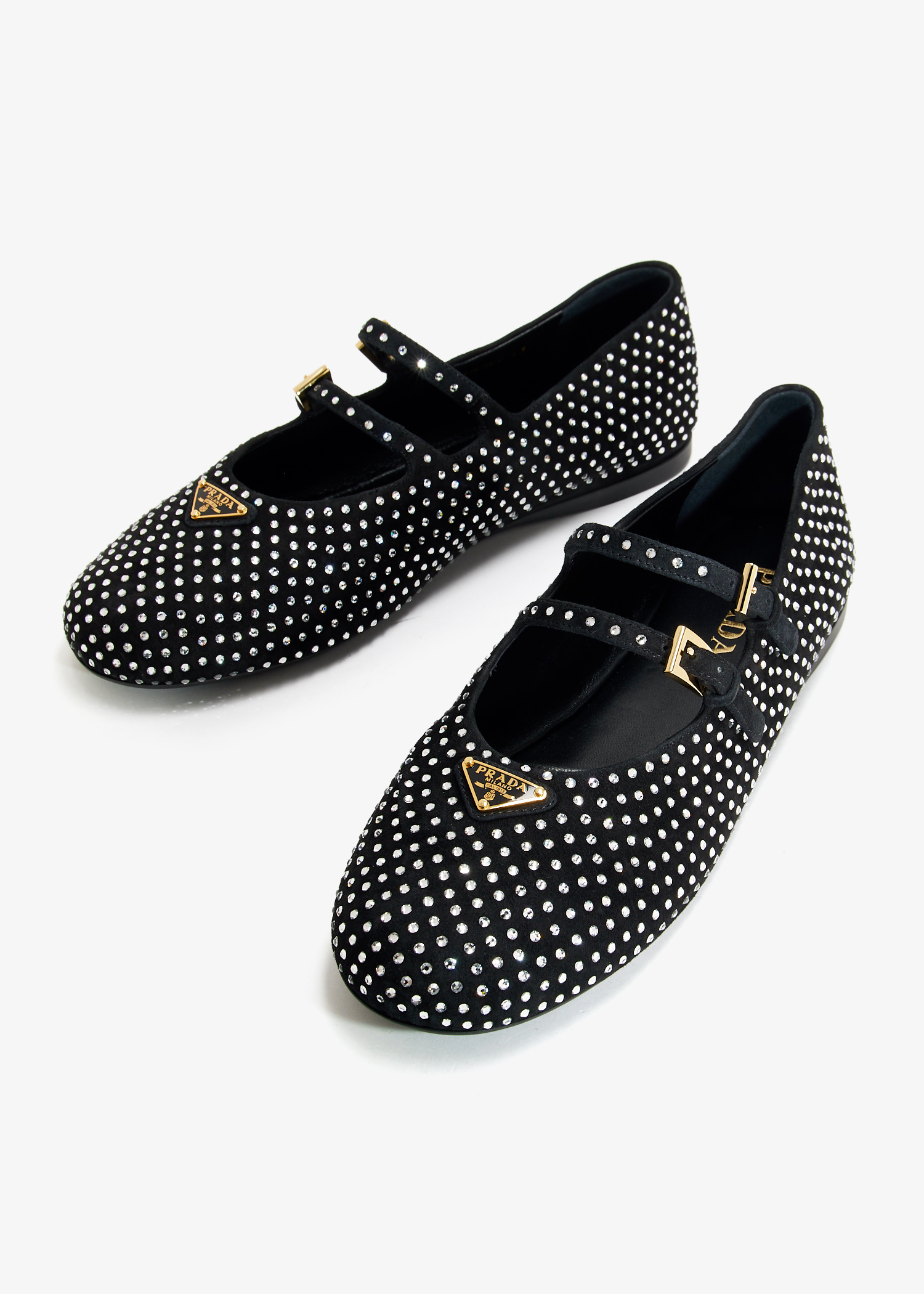 Prada Crystal suede ballerinas for Women - Black in Kuwait