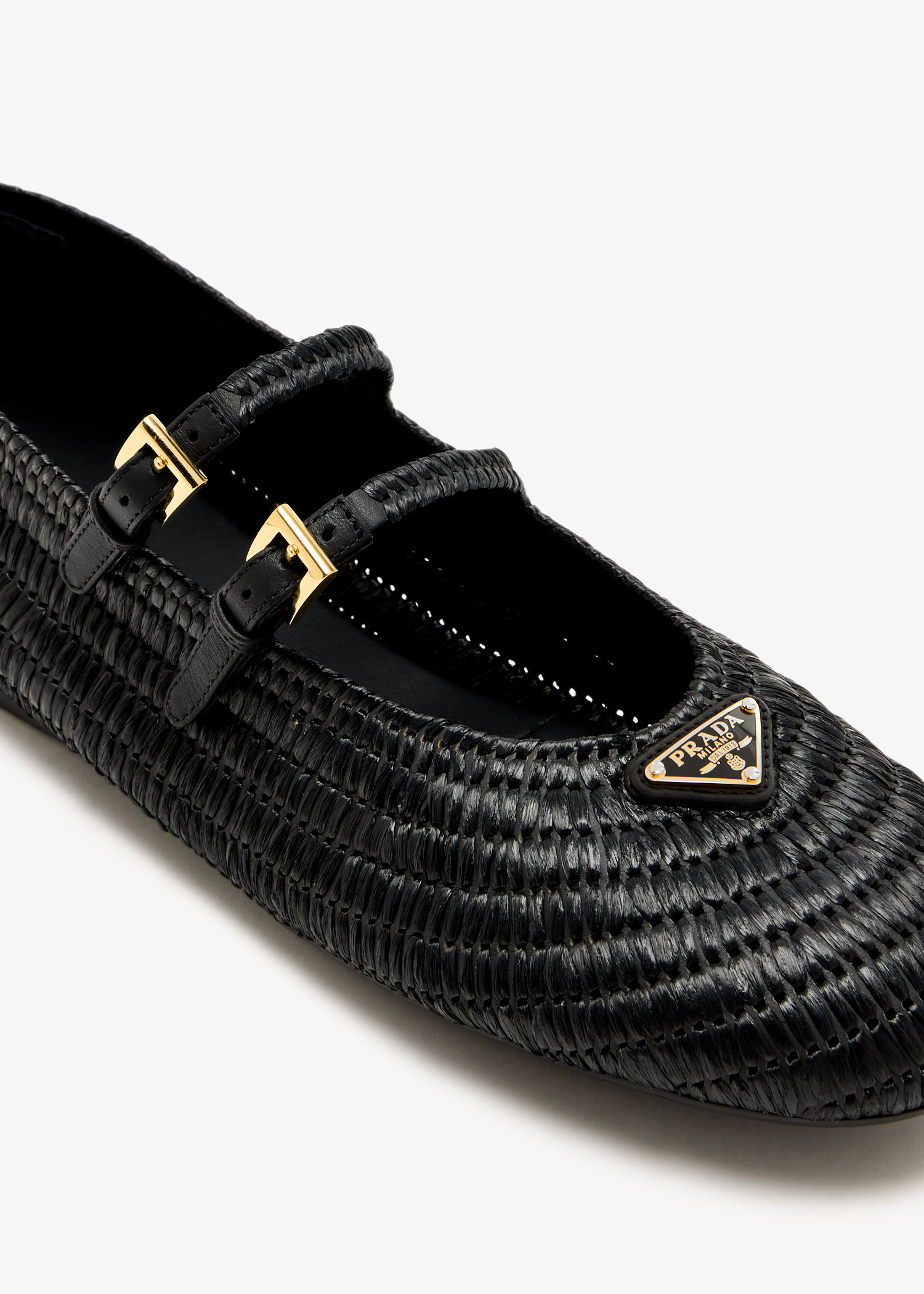 【送関込】Prada☆プラダ Polyamide Ballerinas Black Mesh Fabric Ballerinas | PRADA