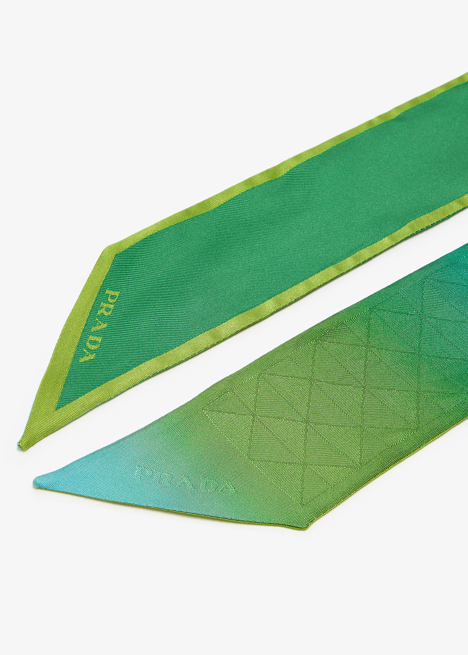 Prada Printed silk twill skinny scarf for Women - Green in UAE