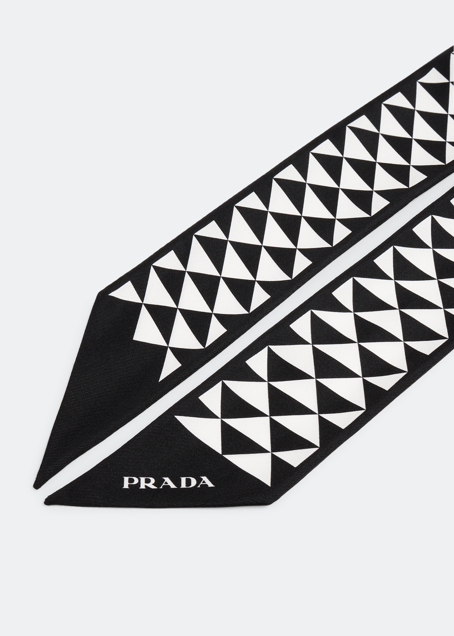 Prada Printed silk twill scarf for Women - Black in UAE