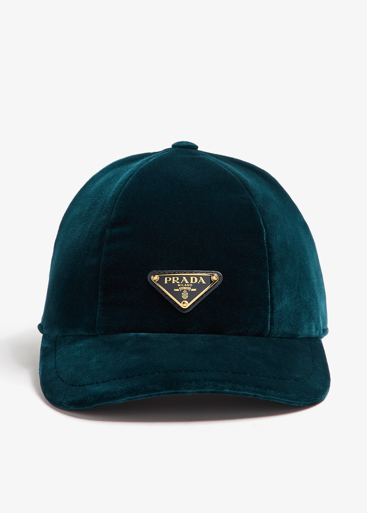Prada Velvet baseball cap for Women - Green in UAE | Level Shoes