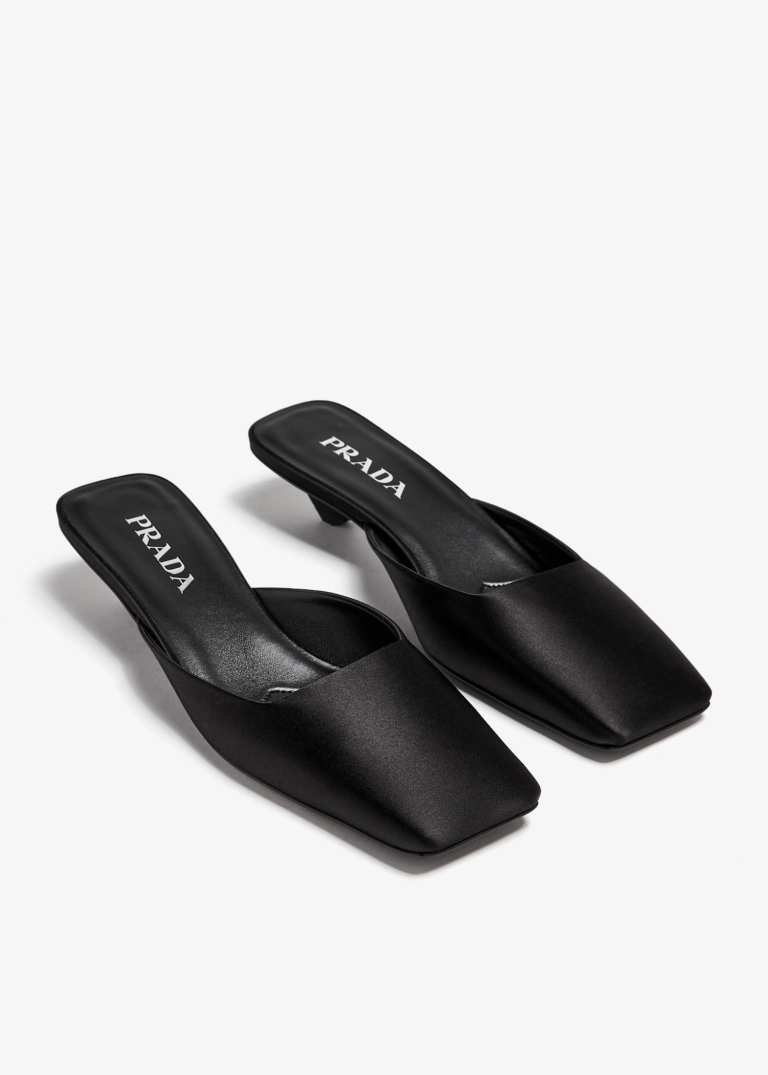 PRADA サテン ミュール ブラック 36 Prada Satin mules for Women - Black in UAE | Level Shoes