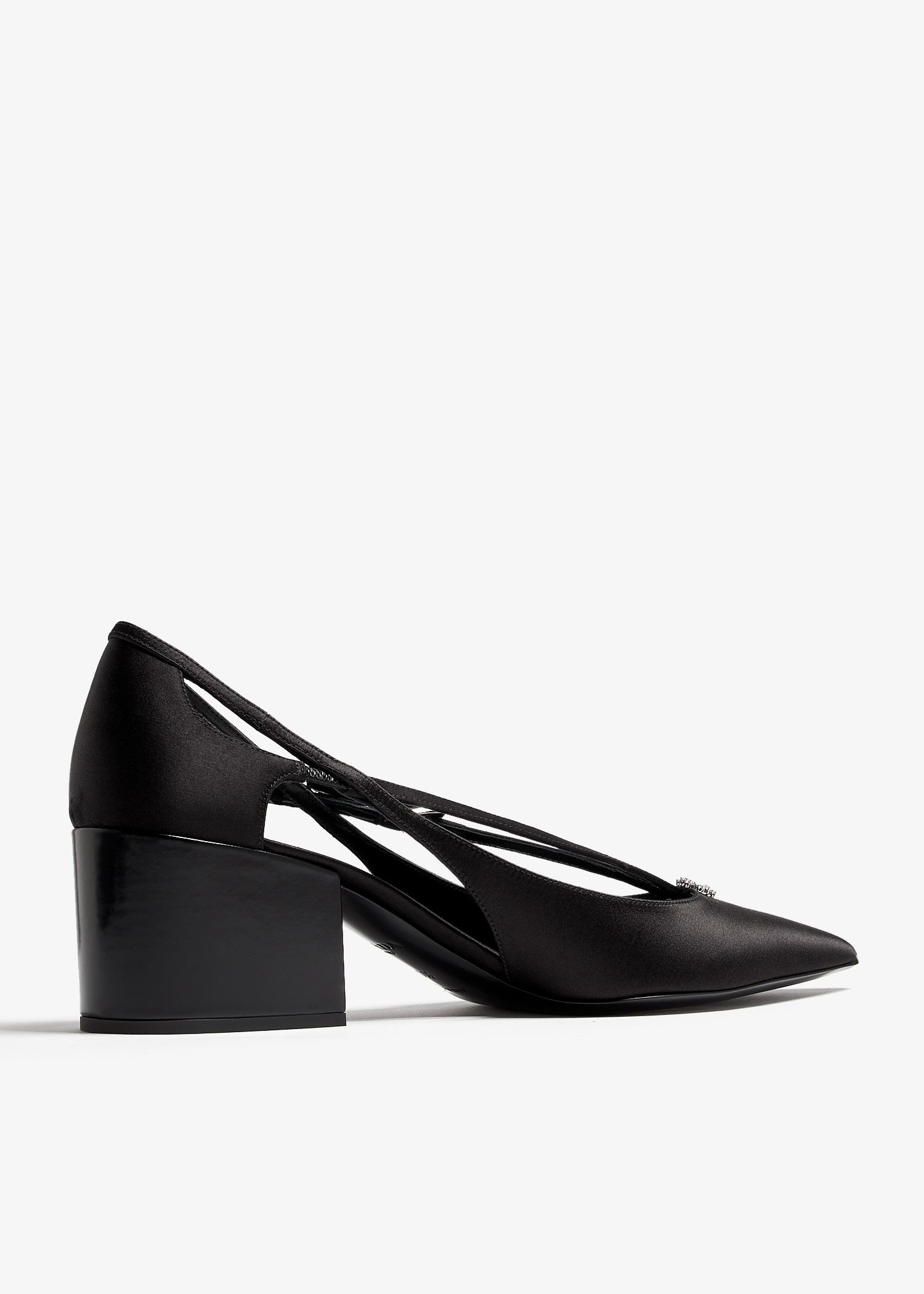 24AW new/PRADA 装飾カットアウトサテンパンプス Pumps Black 24AW new/PRADA 装飾カットアウトサテンパンプス Pumps Black