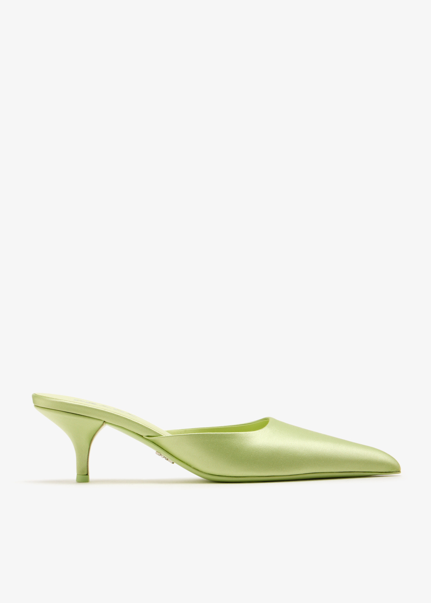 Prada 绿色缎面穆勒鞋女士| Level Shoes