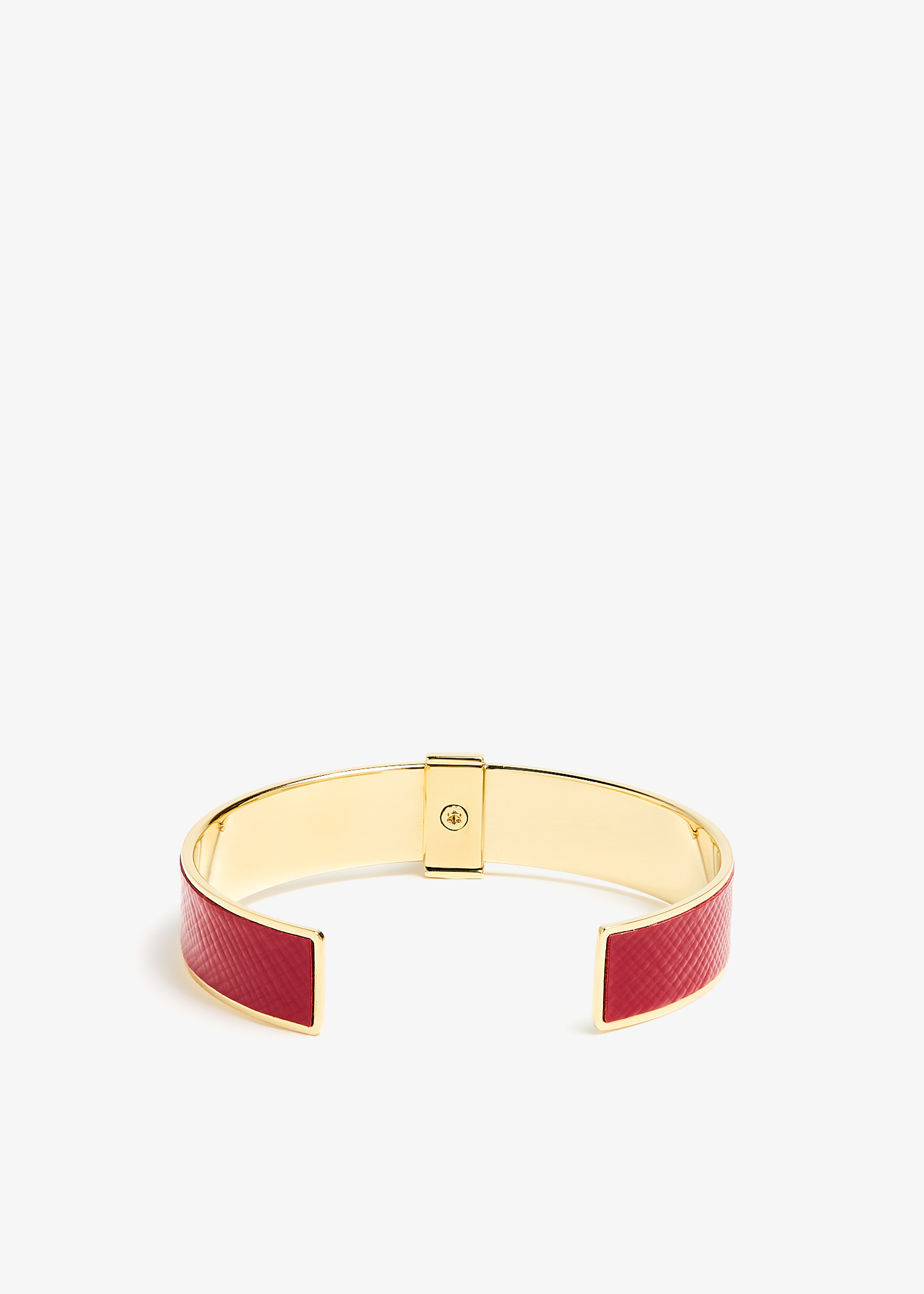 ☆韓国の人気☆【PRADA】☆Saffiano leather bracelet☆RED☆ Prada Saffiano Logo Bracelet Leather Red x Gold Color with