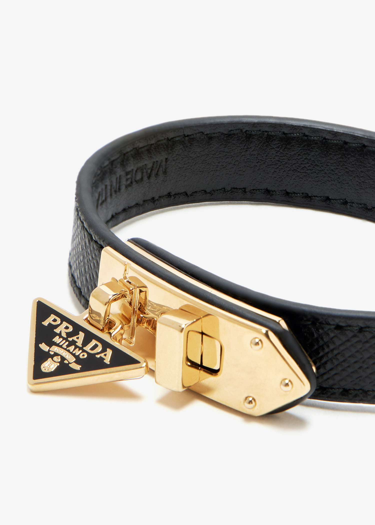 Prada Saffiano leather bracelet for Women - Black in UAE