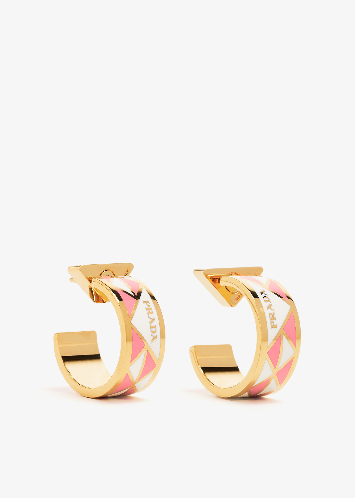Prada Enameled metal earrings for Women - Gold in UAE