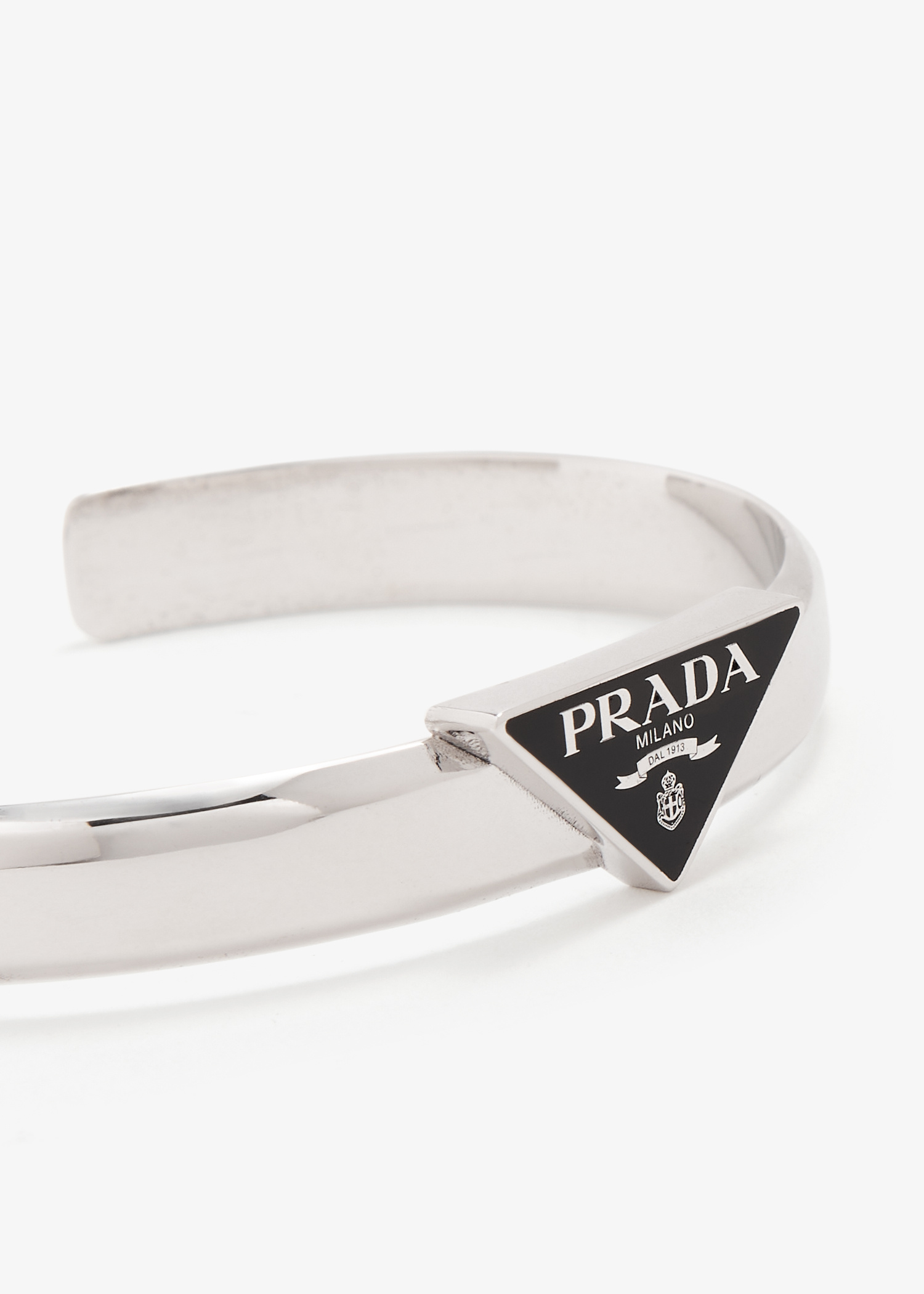 アクセサリー PRADA archive silver bangle Silver Crystal Logo Jewels bracelet | PRADA