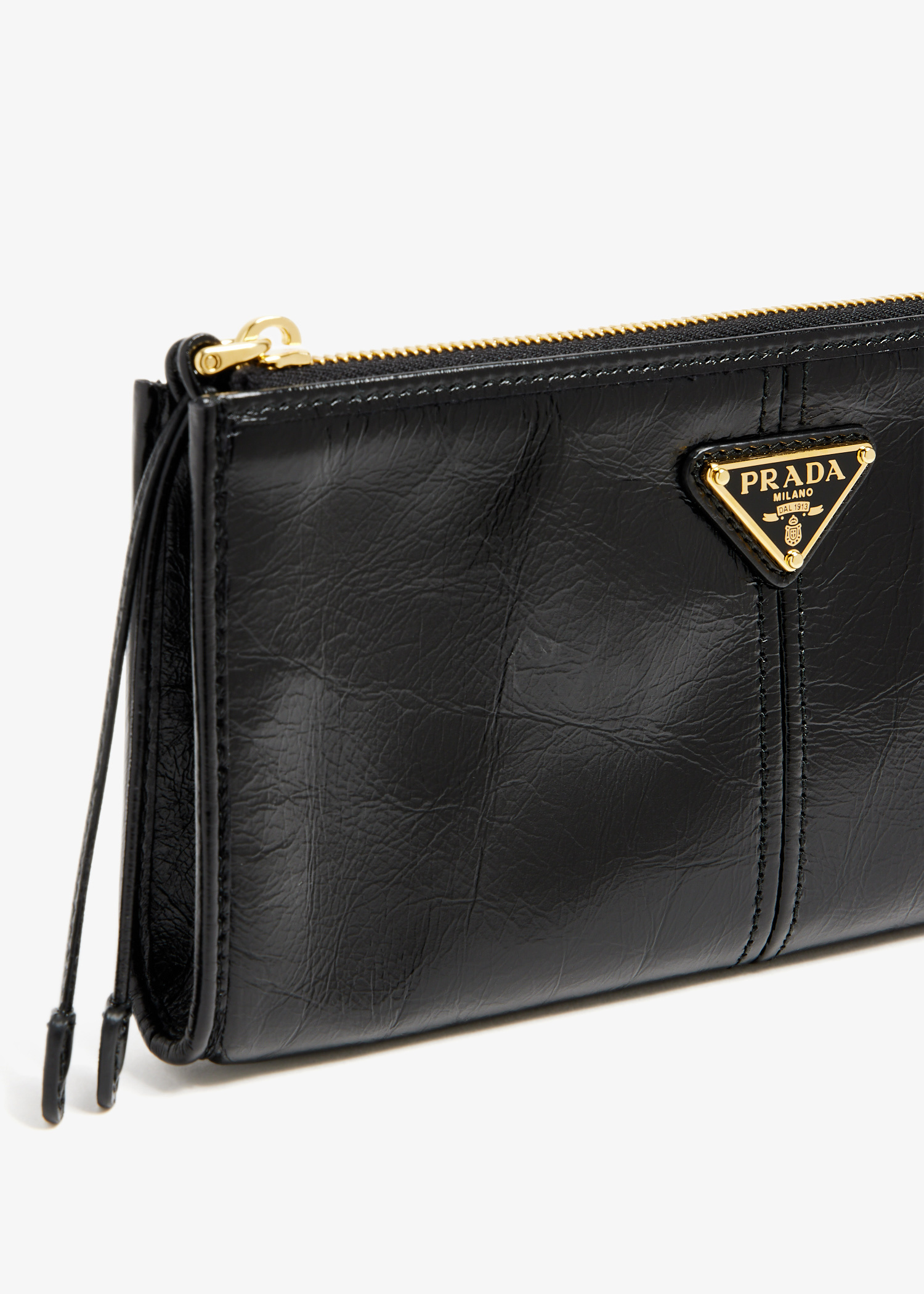 Prada Leather pouch for Women - Black in UAE | Level Shoes
