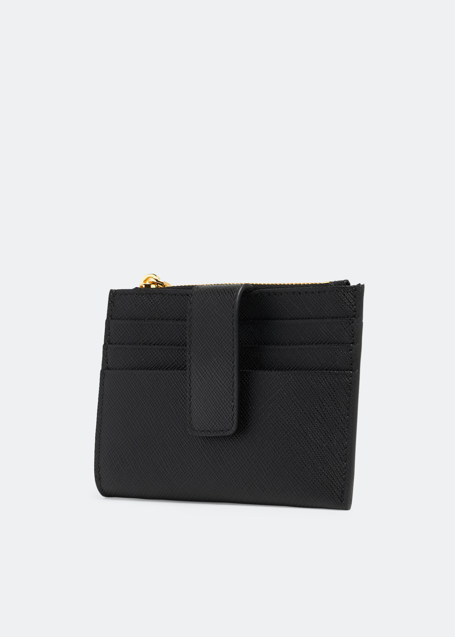 Prada Saffiano leather card holder for Women - Black in UAE