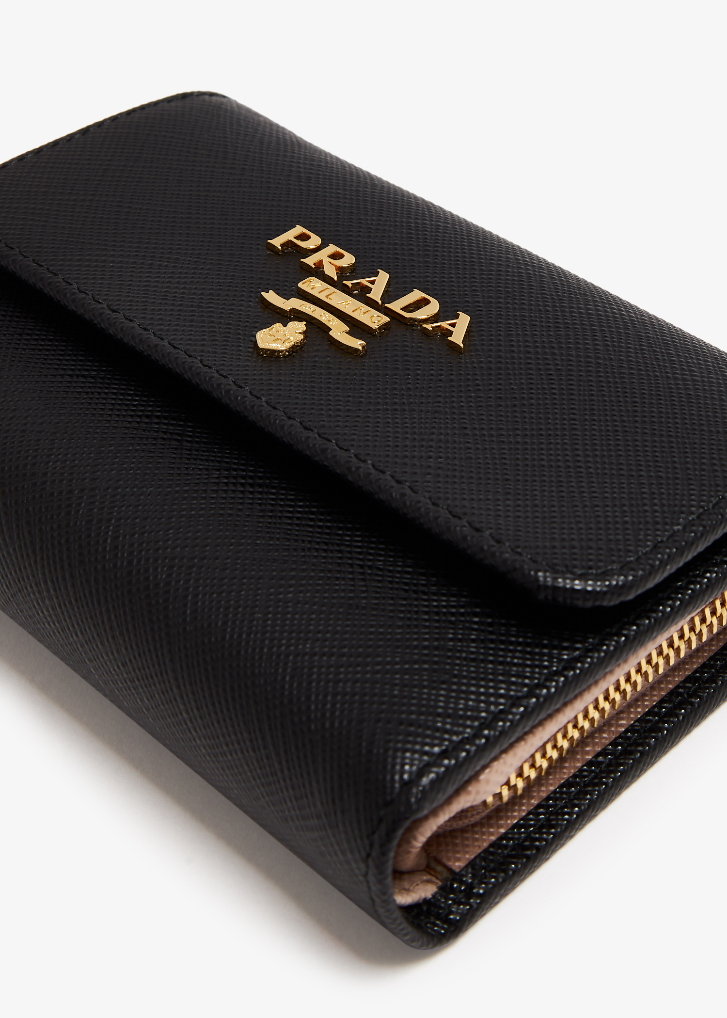 Prada Small Saffiano leather wallet for Women - Black in UAE