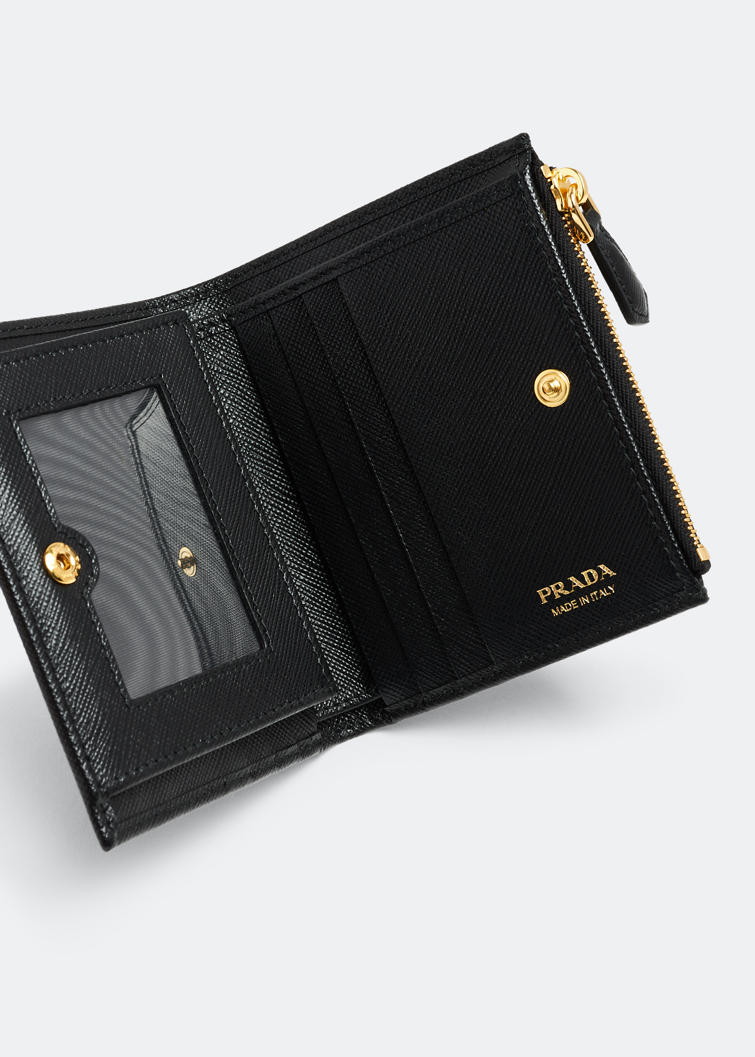 Prada Saffiano leather small wallet for Women - Black in UAE Prada Saffiano leather small wallet for Women - Black in UAE