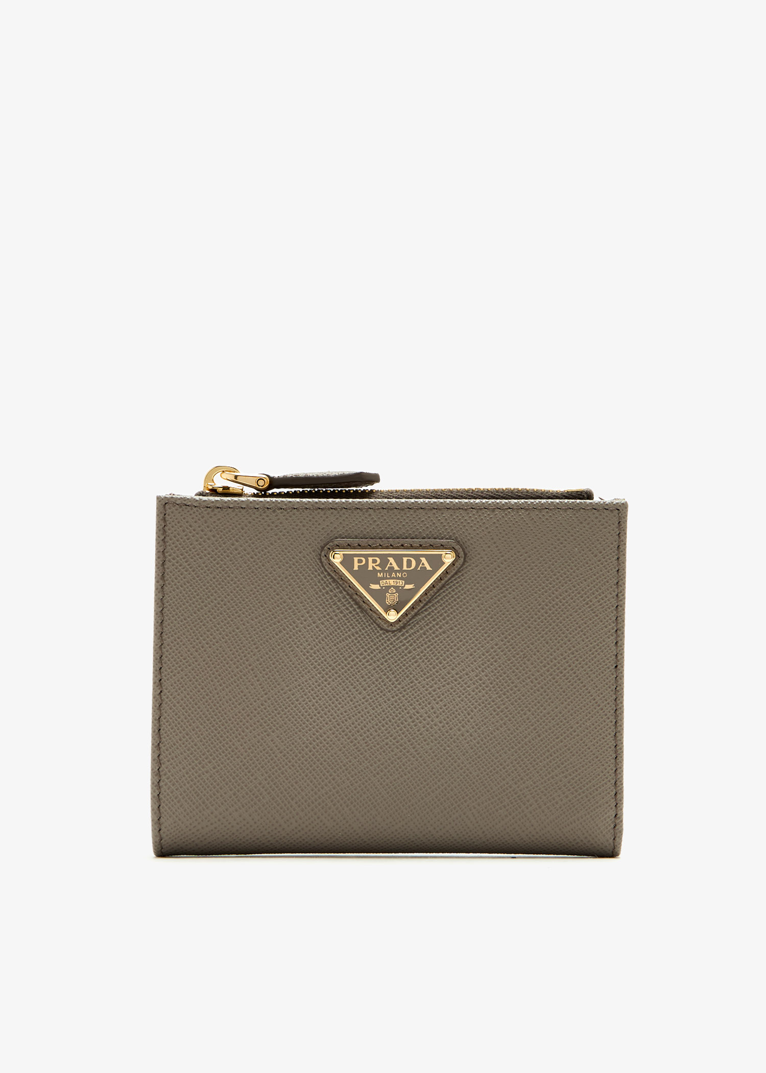 Prada Small Saffiano leather wallet for Women - Grey in UAE