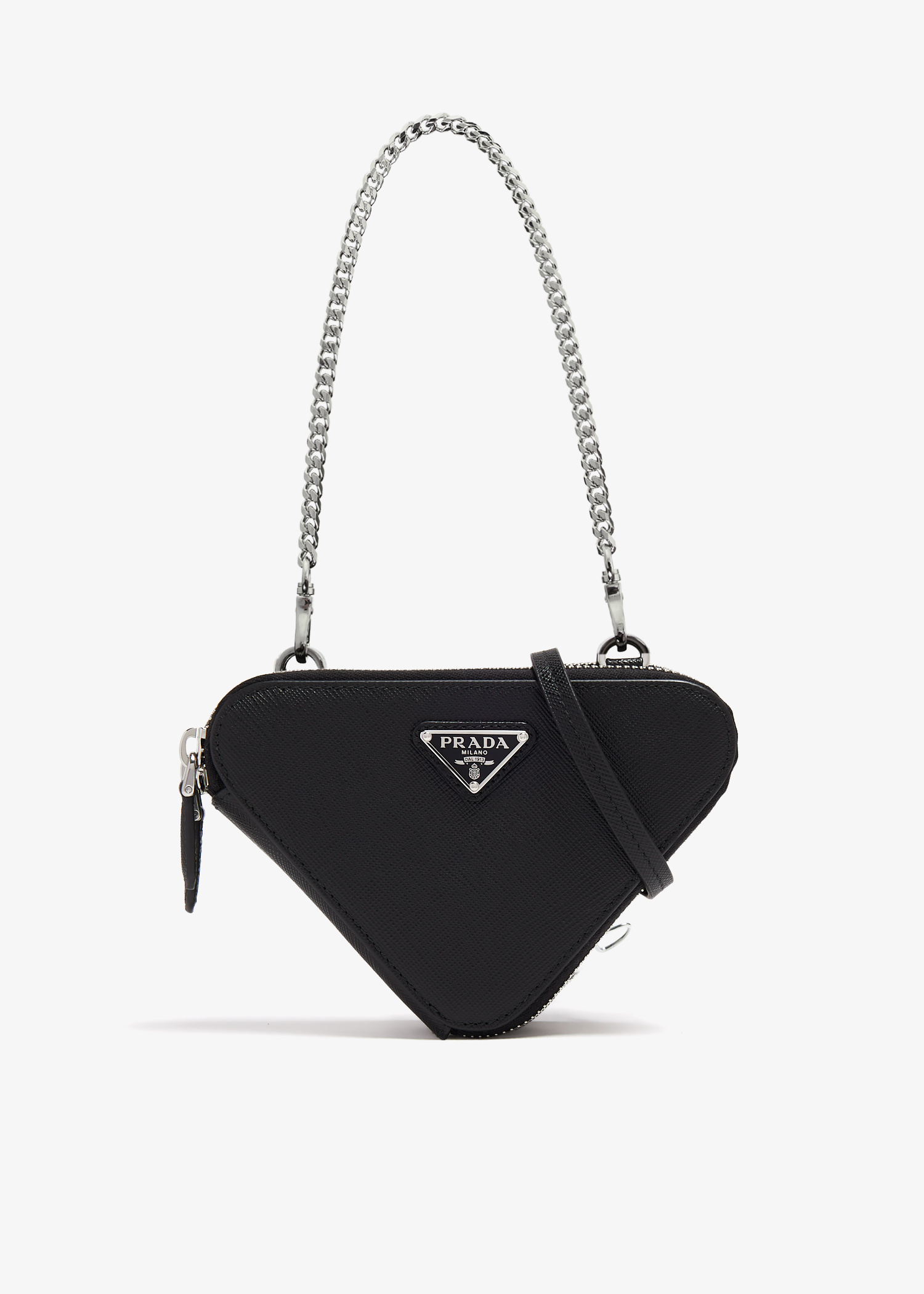 【関税&送料込】Prada Black Leather Pouch Black Leather pouch | PRADA