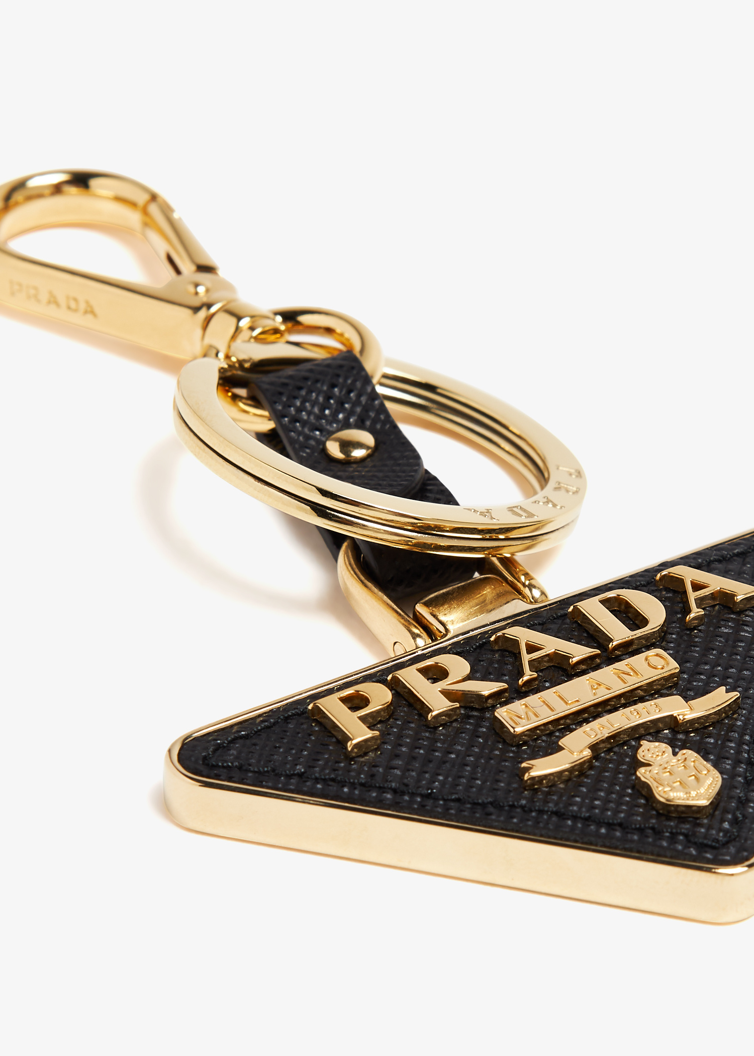 ★PRADA★ Triangle Logo Keyring Gold Black 1PS05766AF019F 1P 26203047_56016987_600.jpg