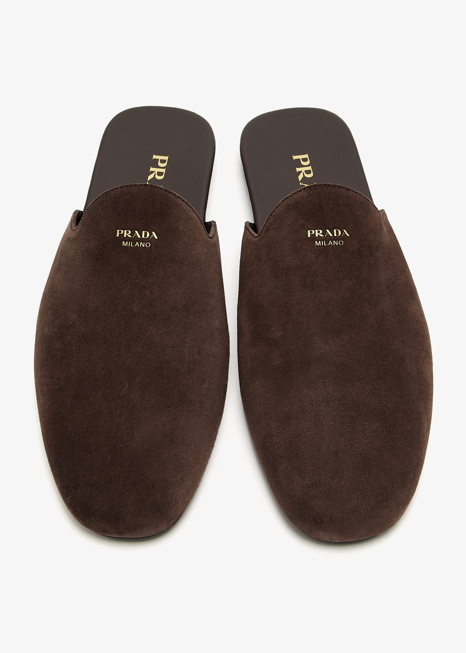 Prada Suede mules for Women - Brown in UAE | Level Shoes