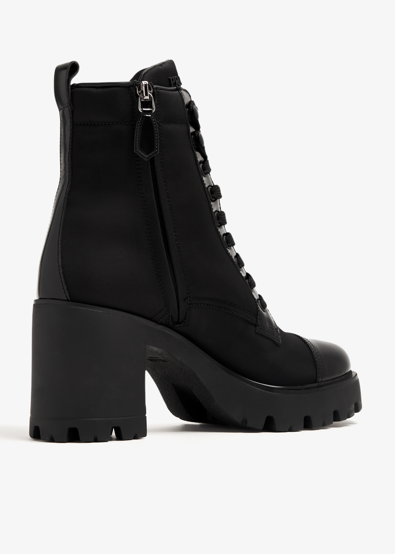 Prada＊Leather and Re-Nylon booties レザーブーティ＊送料込 Prada Re-Nylon and Leather Booties | Saks Fifth Avenue