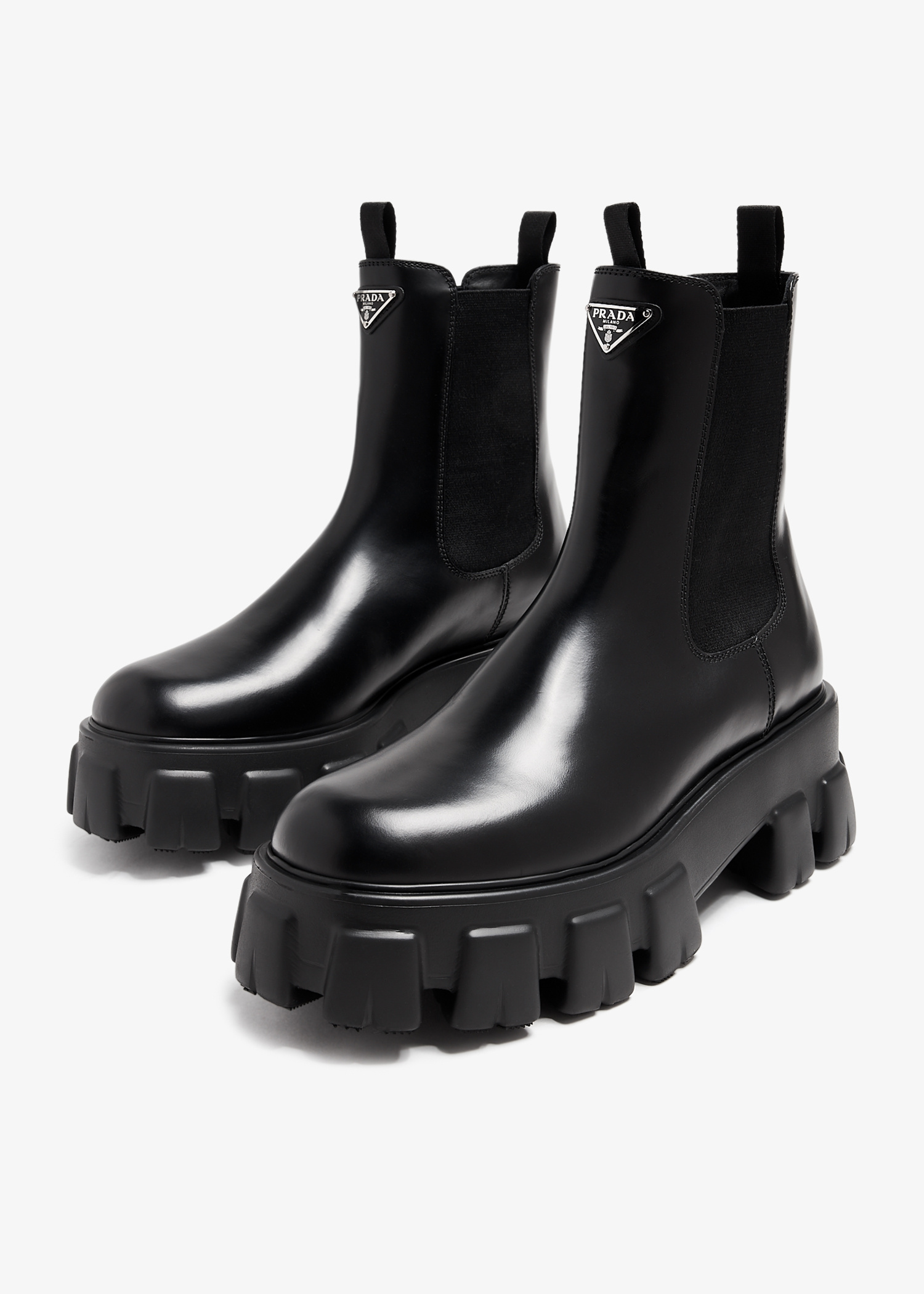 Prada Monolith Chelsea boots for Women - Black in Qatar