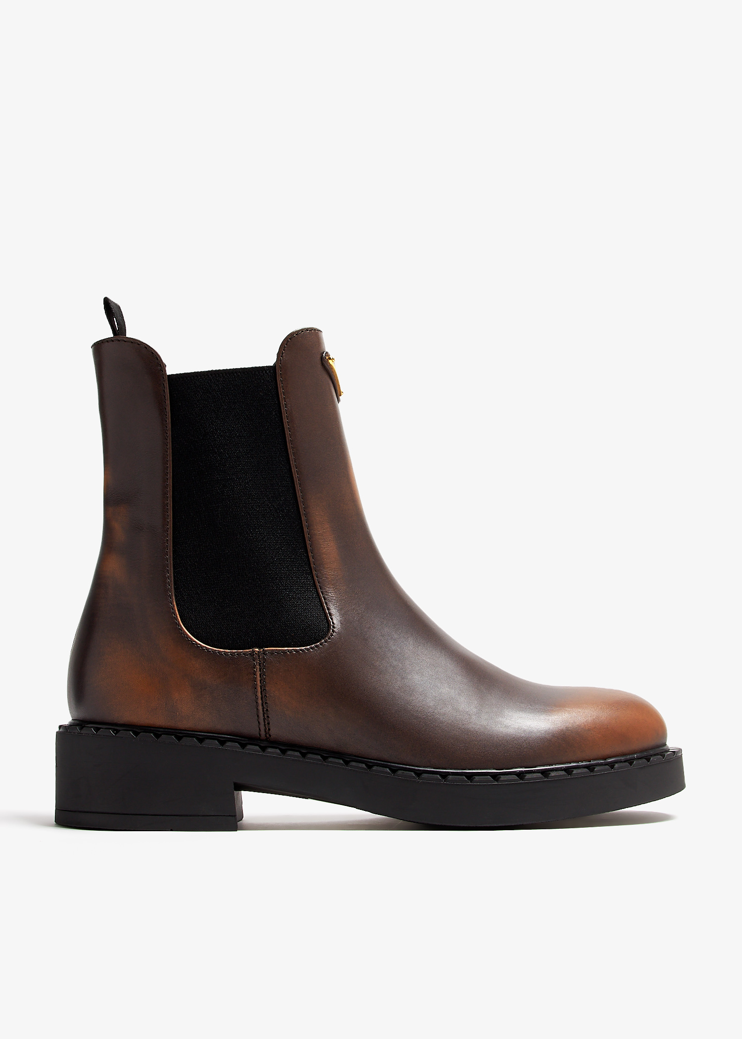 Prada Leather Chelsea boots for Women - Brown in UAE | Level Shoes