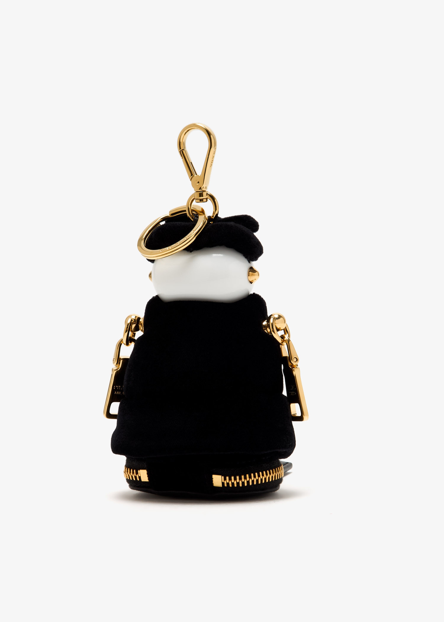 Prada Soft Robot velvet bag charm for Women - Black in KSA