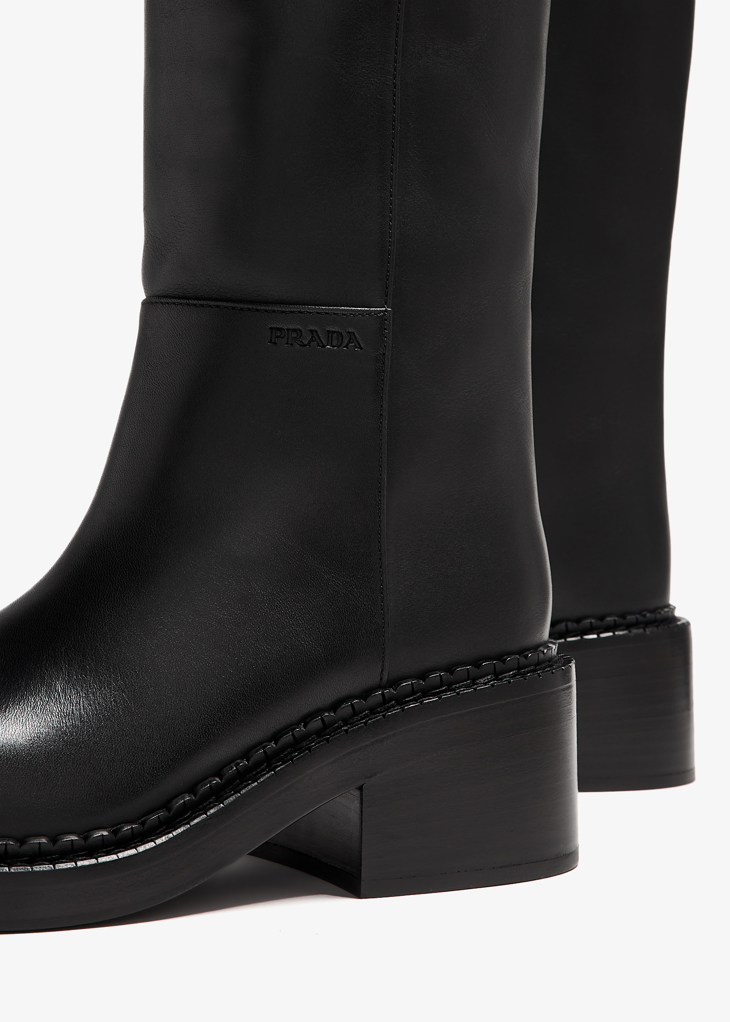 Prada Leather boots for Women - Black in UAE | Level Shoes