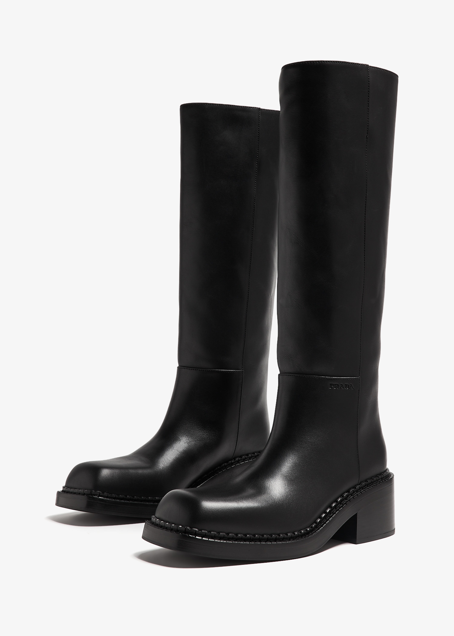 Prada Leather boots for Women - Black in UAE | Level Shoes