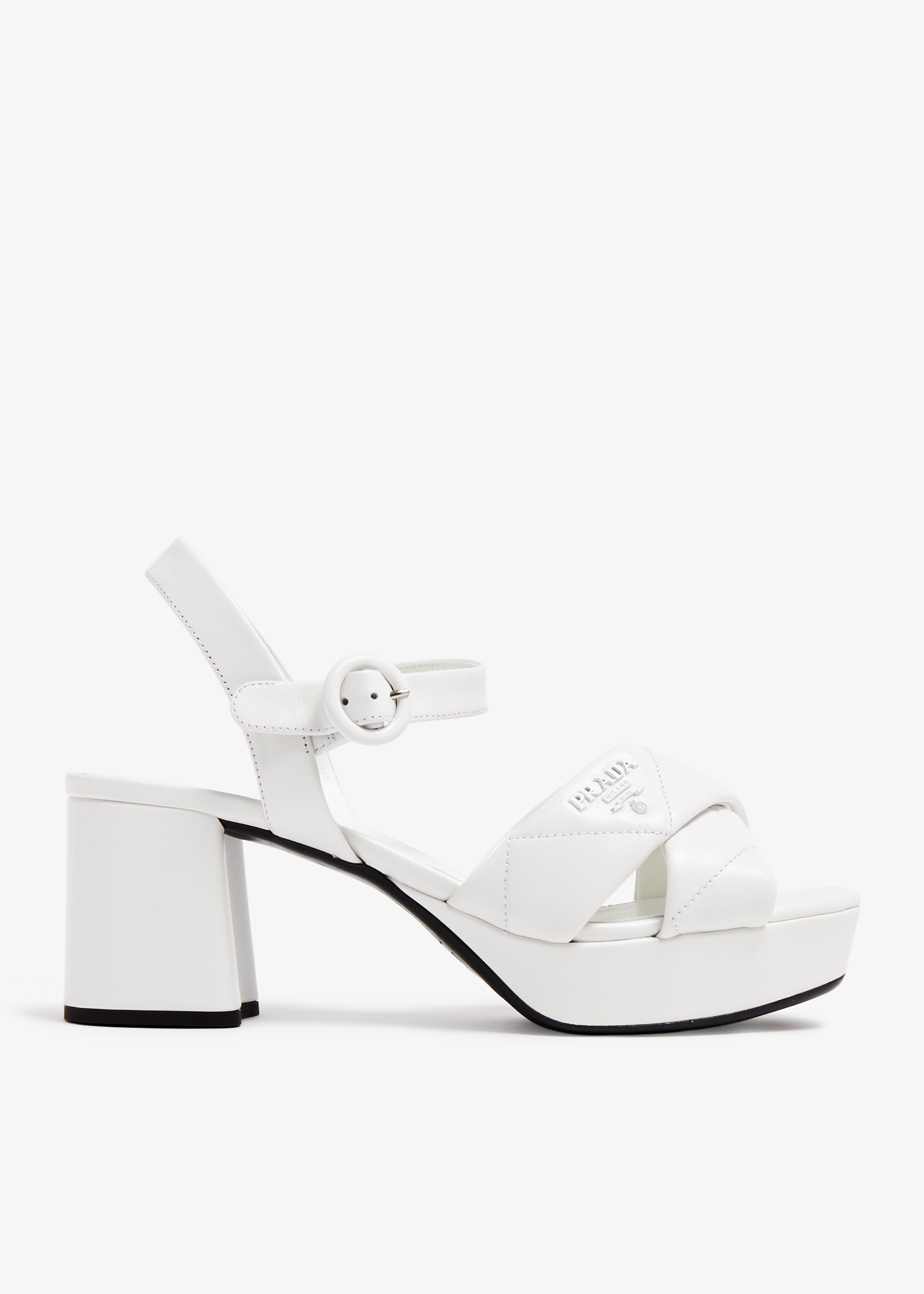Prada Quilted nappa leather platform sandals for Women - White in