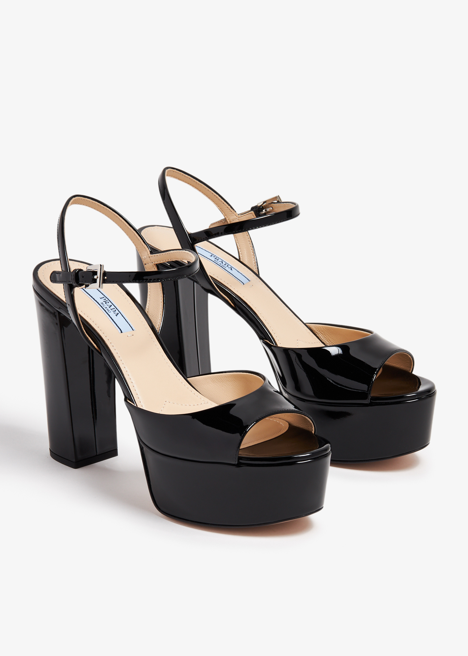 Prada女士高跟漆皮凉鞋- 白色阿联酋| level shoes