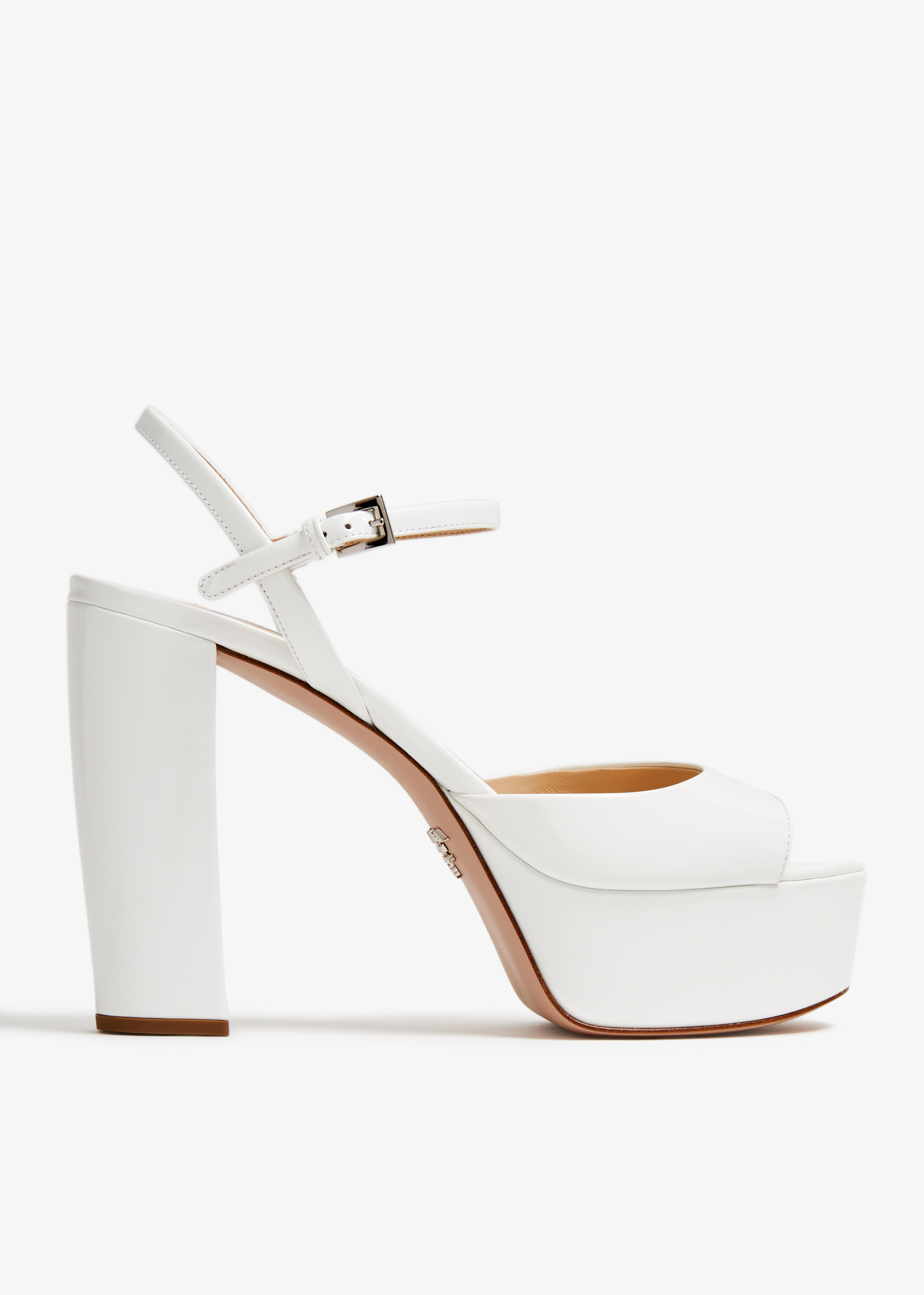 Prada High-heeled patent leather sandals for Women - White in UAE