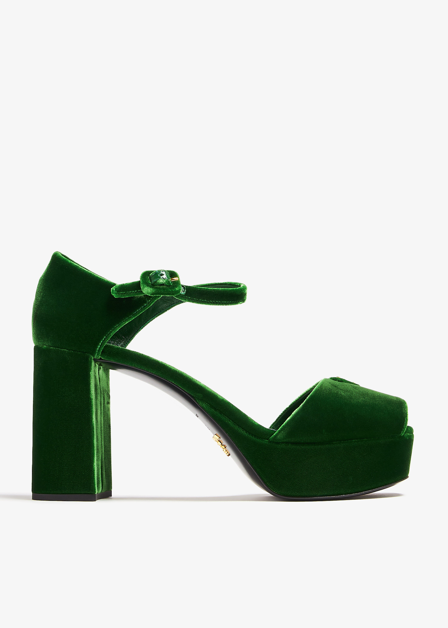 Prada Velvet platform sandals for Women - Green in Oman | Level Shoes